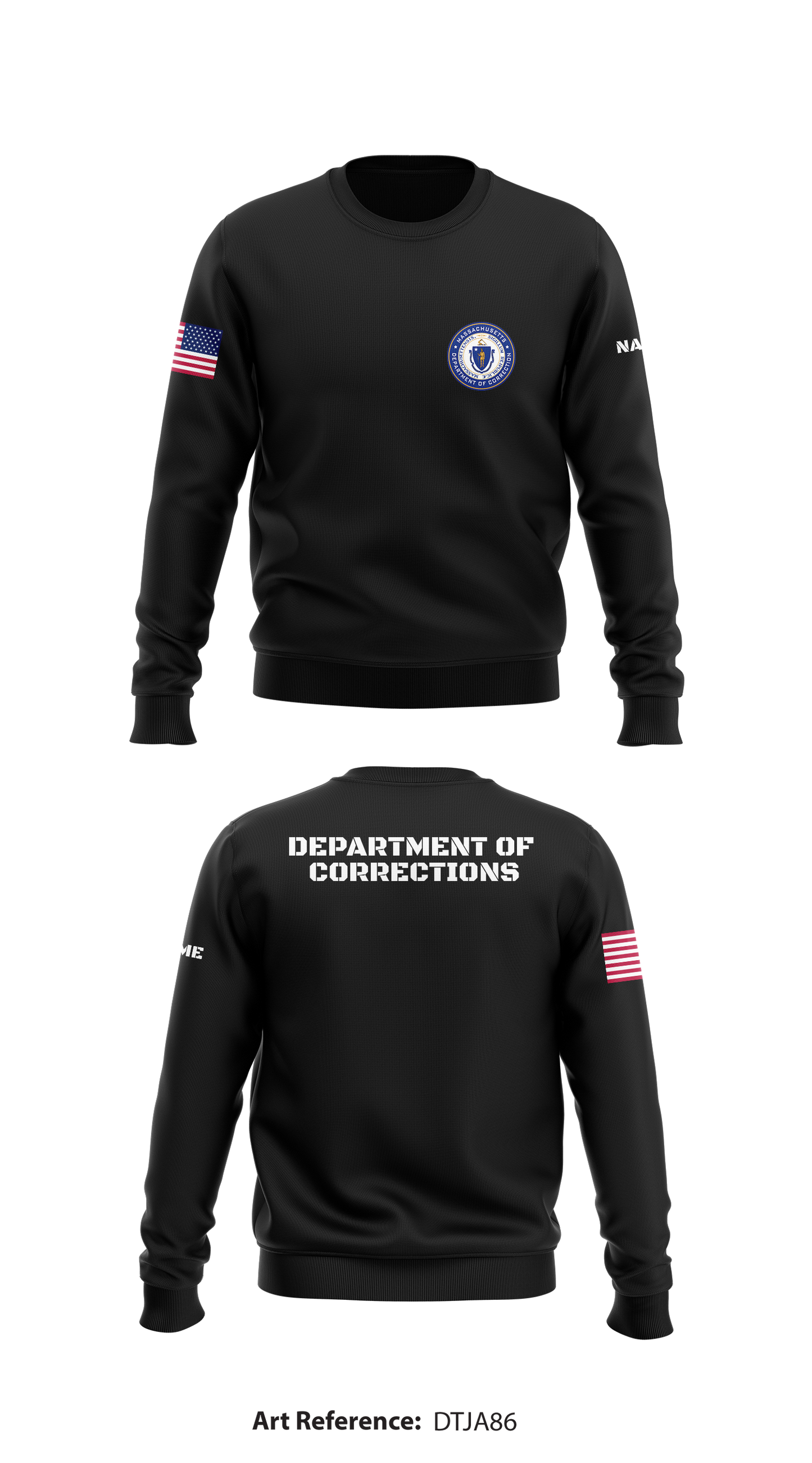 Department of corrections Store 1 Core Men's Crewneck Performance Sweatshirt - dtJa86