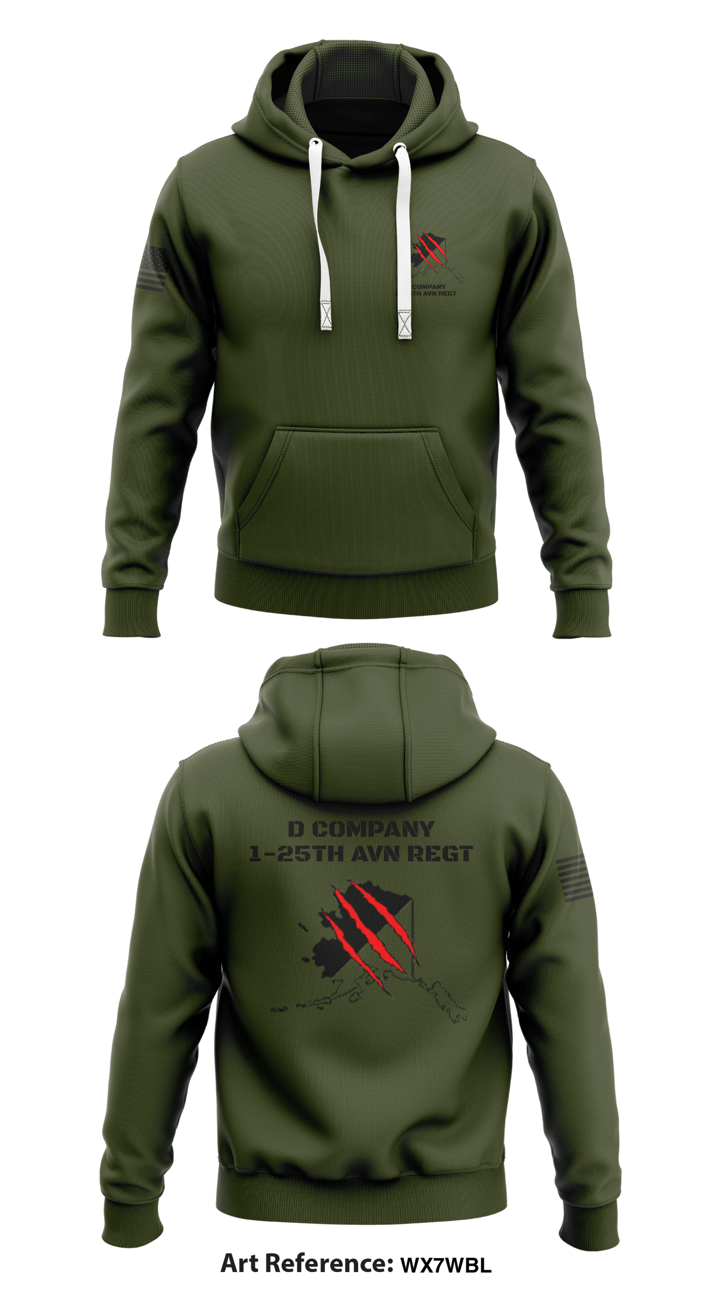 D Company, 1-25th AVN REGT Store 1 Core Men's Hooded Performance Sweatshirt - wx7wbL