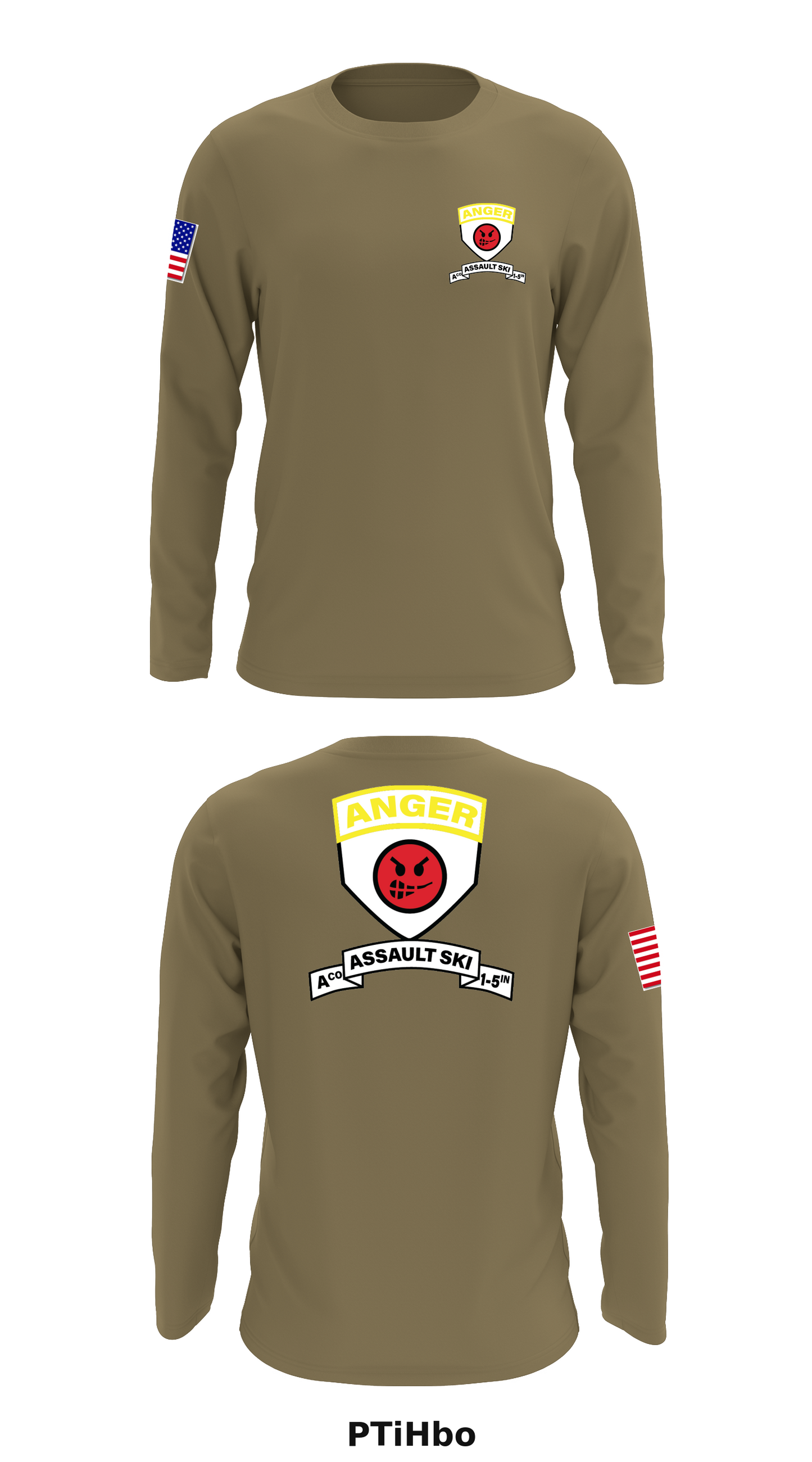 A Co 1 BN 25th ID Store 1 Core Men's LS Performance Tee - PTiHbo