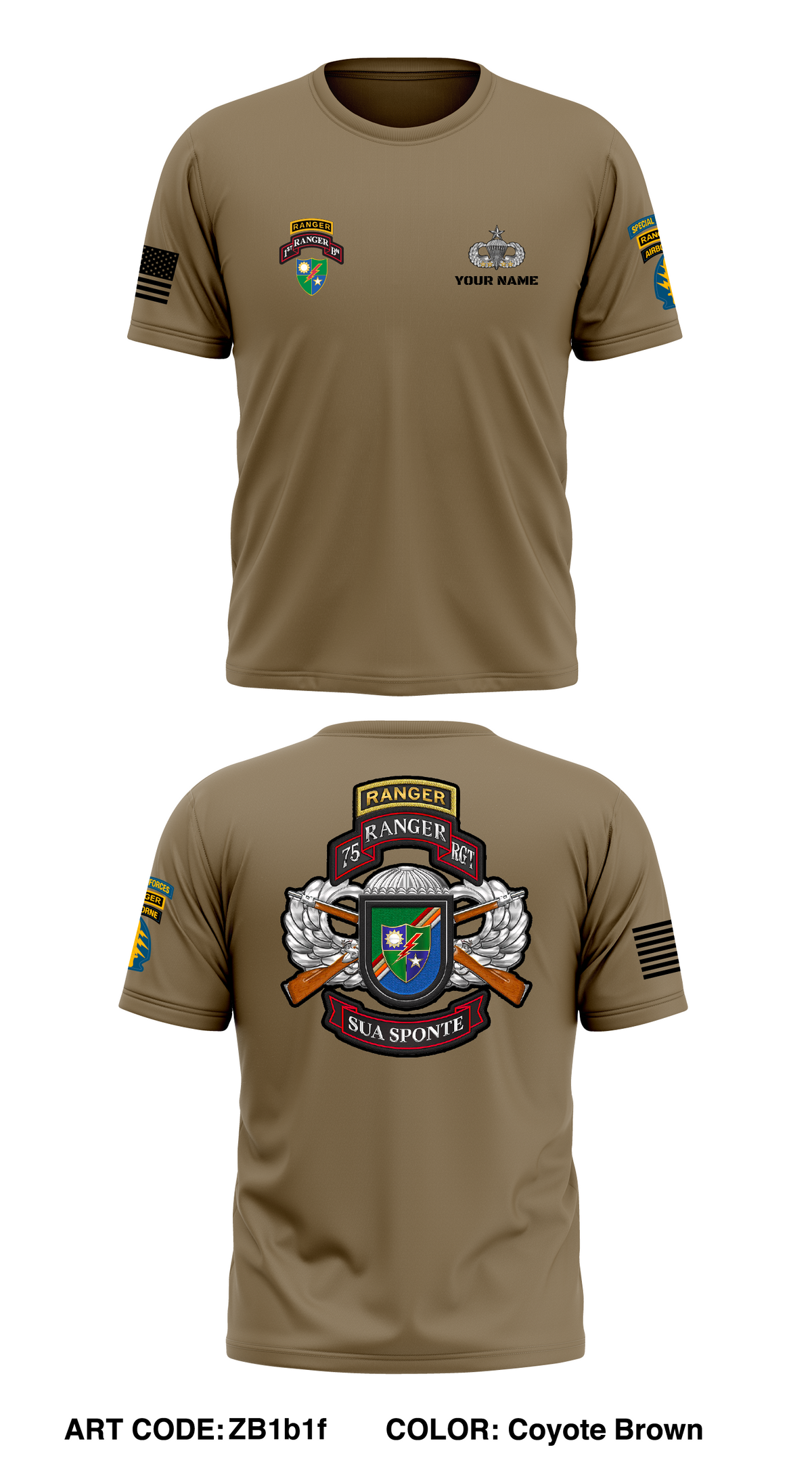 CUSTOM - 75th Ranger Regiment Store 2 Core Men's SS Performance Tee - ZB1b1f