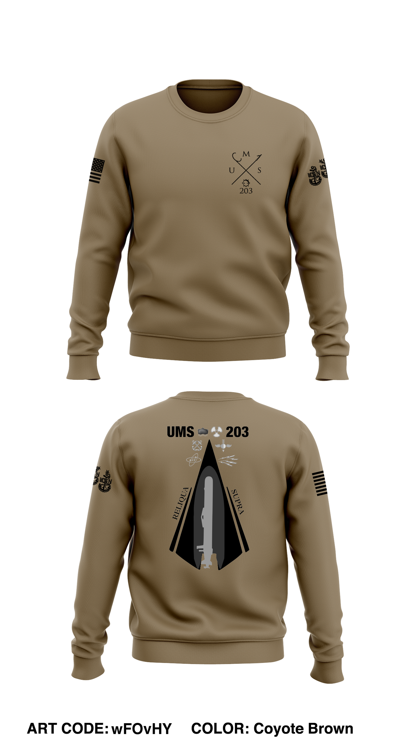 UMS 203 Store 1 Core Men's Crewneck Performance Sweatshirt - wFOvHY