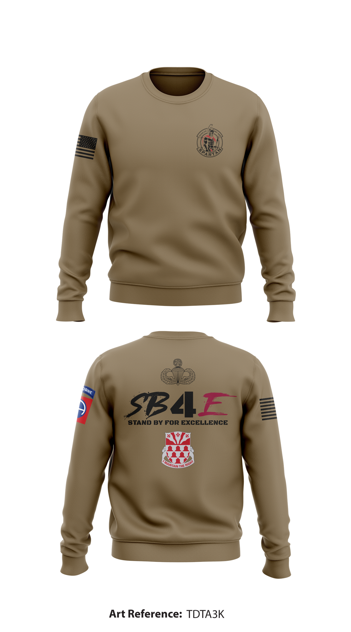 Echo Company “Spartans”, 307th AEB Store 1 Core Men's Crewneck Performance Sweatshirt - tDTa3k