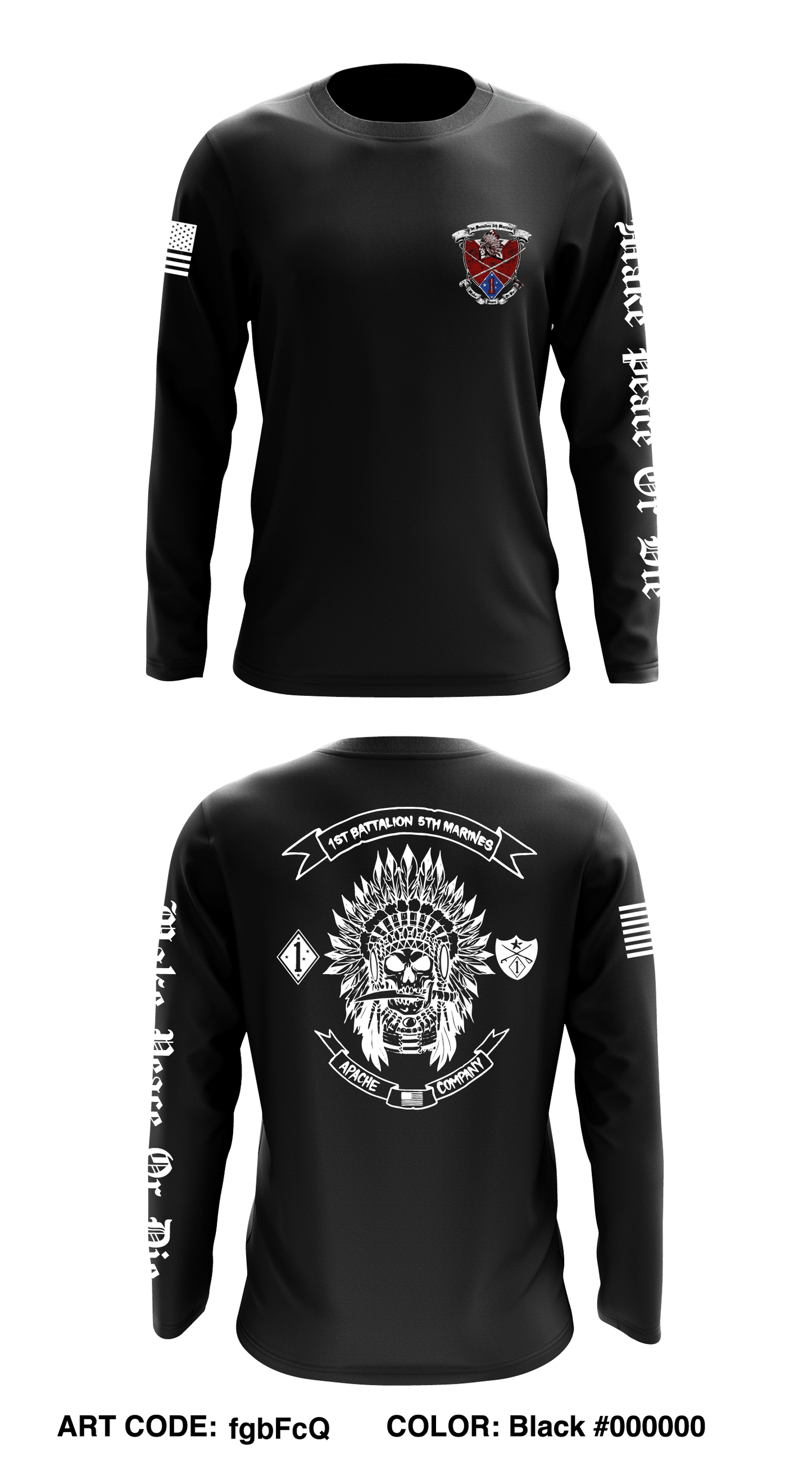 Alpha Co. 1st BN, 5th Marine Regiment Store 1 Core Men's LS Performance Tee - fgbFcQ
