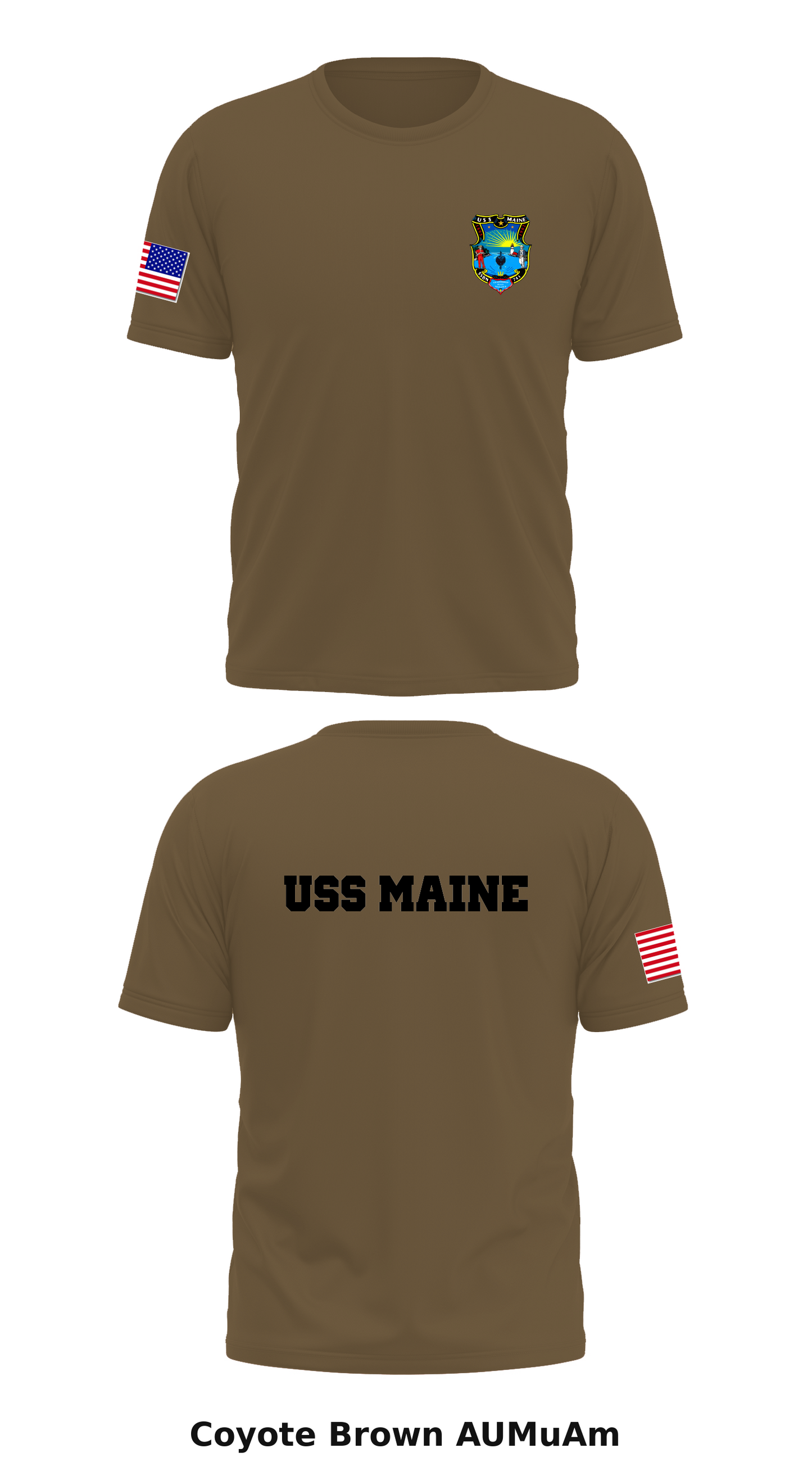 USS MAINE Store 1 Core Men's SS Performance Tee - AUMuAm