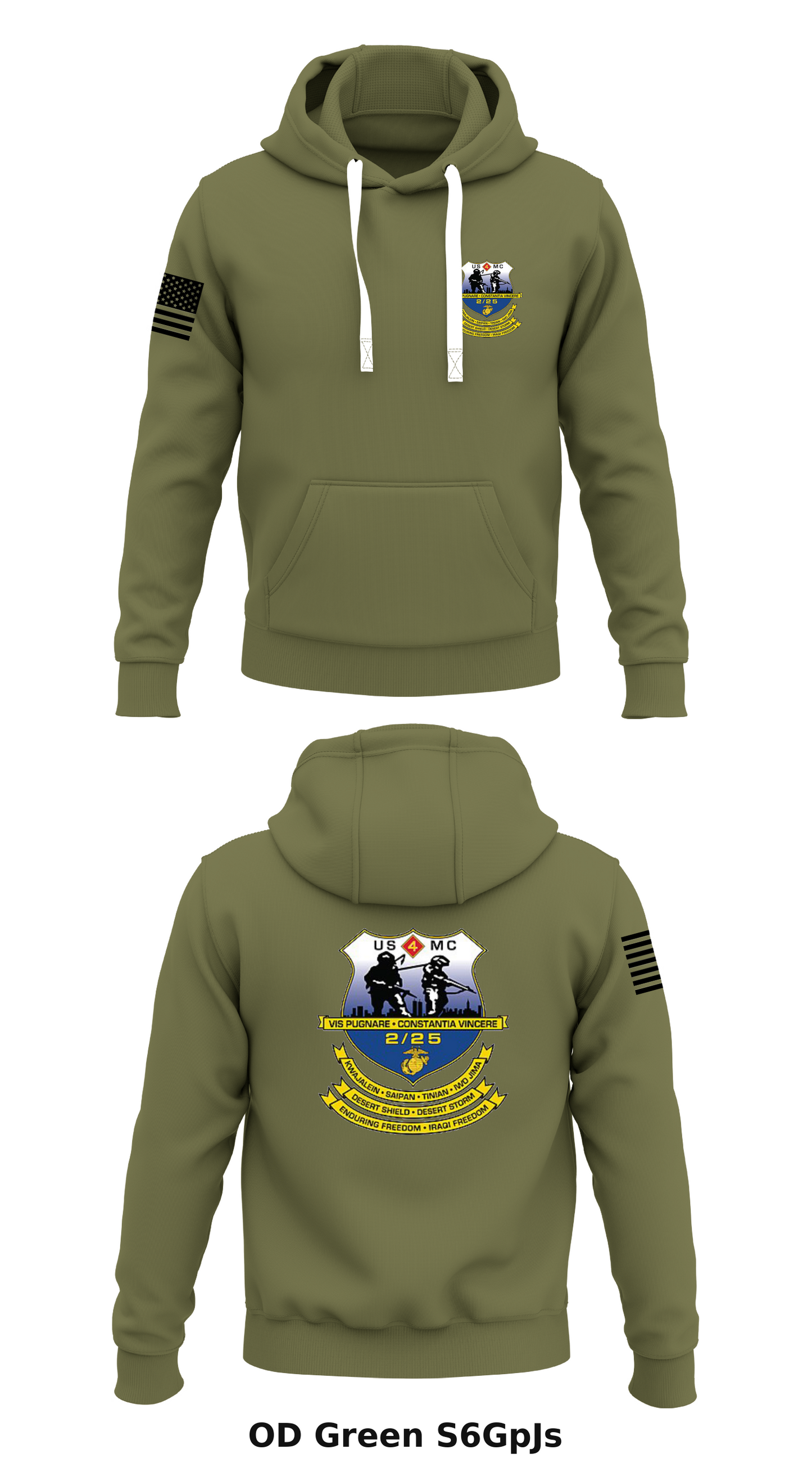 2 BN, 25th Marines Store 1 Core Men's Hooded Performance Sweatshirt - S6GpJs