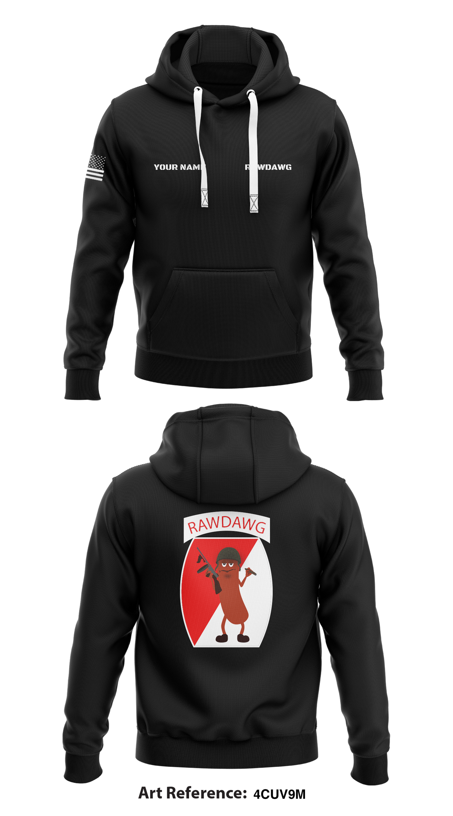 RAWDAWG PLATOON Store 1 Core Men's Hooded Performance Sweatshirt - 4cuV9m