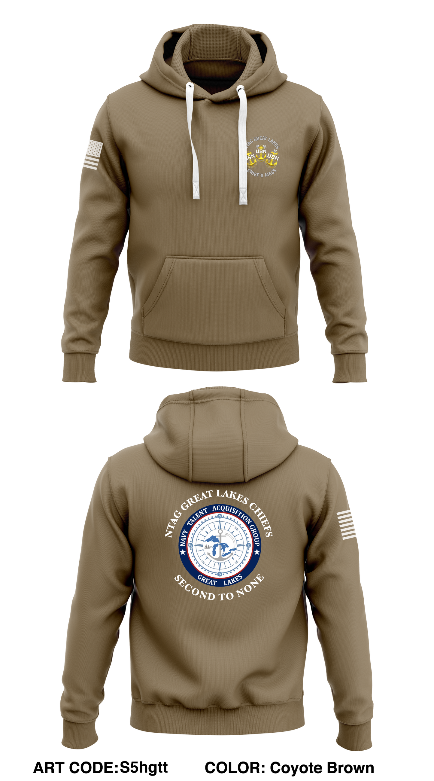 NTAG Great Lakes CPO Mess Store 1 Core Men's Hooded Performance Sweatshirt - S5hgtt