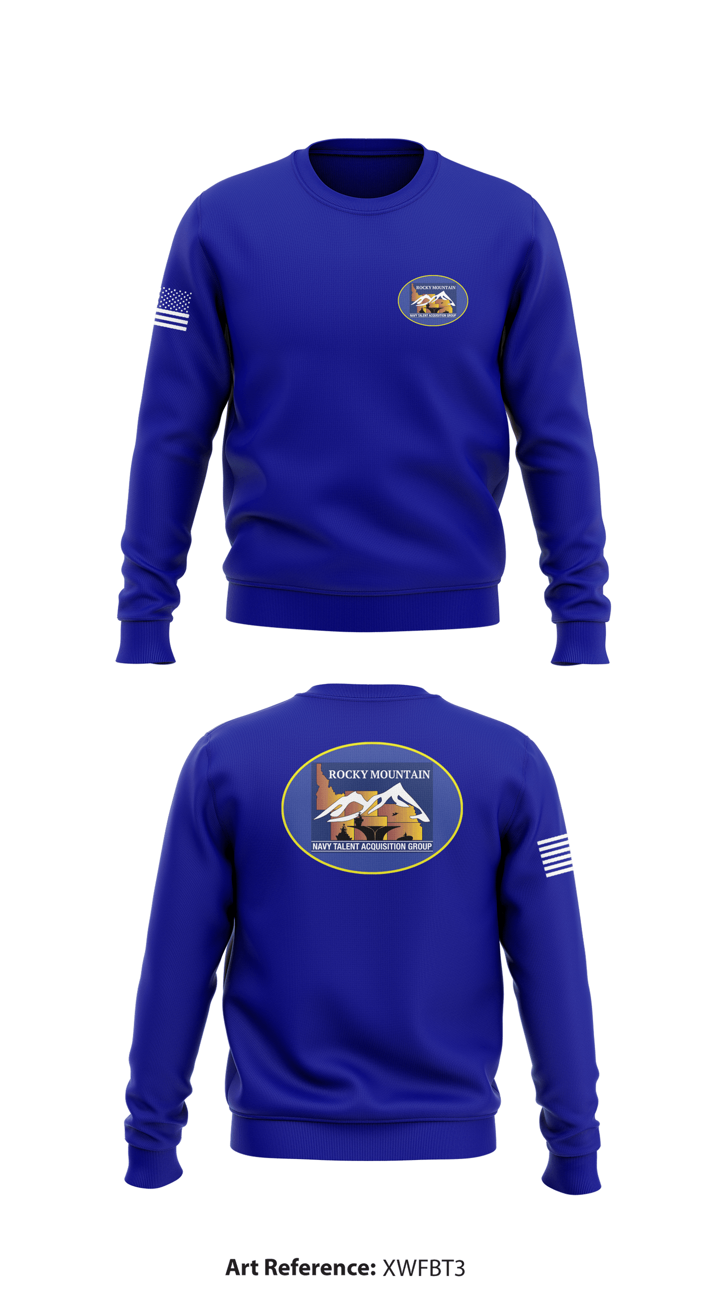 Navy Talent Acquisition Group Rocky Mountain Store 1 Core Men's Crewneck Performance Sweatshirt - xWFBT3