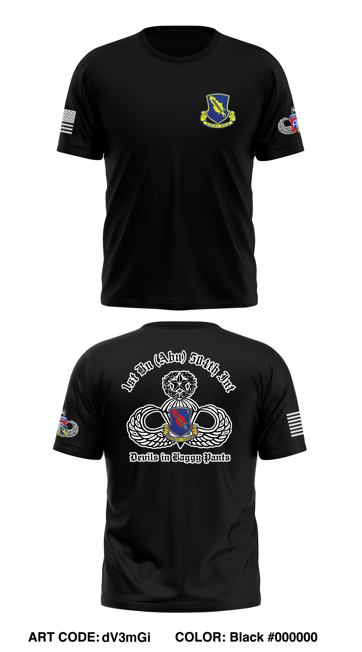 Hhc 1bn 504 pir Store 1 Core Men's SS Performance Tee - dV3mG