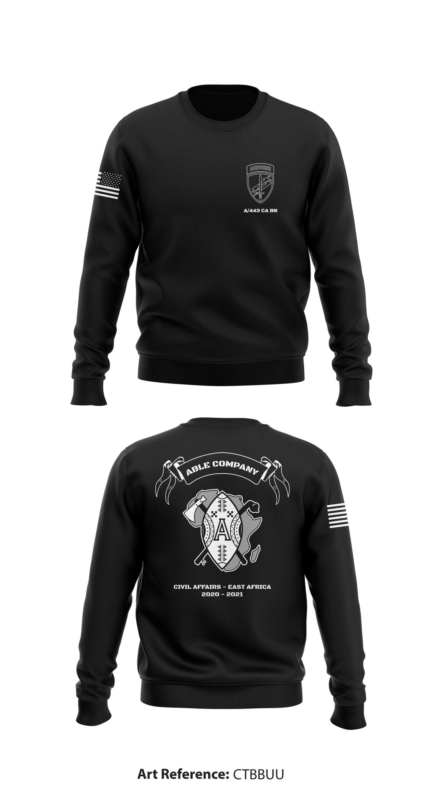 Able Company 443d Civil Affairs BN Store 1 Core Men's Crewneck Performance Sweatshirt - CtBBUU