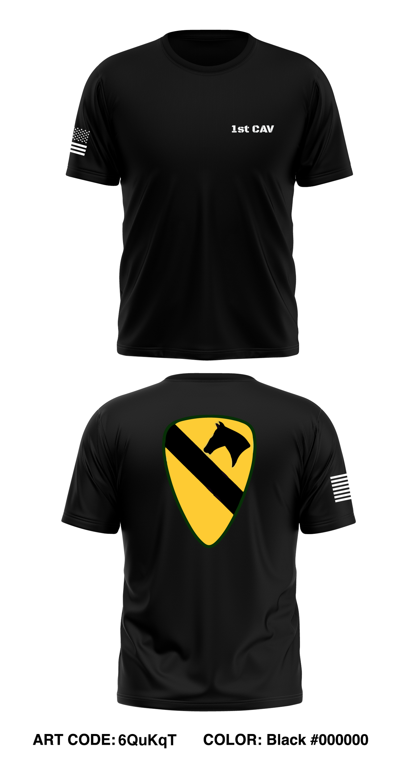 1st CAV Store 1 Core Men's SS Performance Tee - 6QuKqT