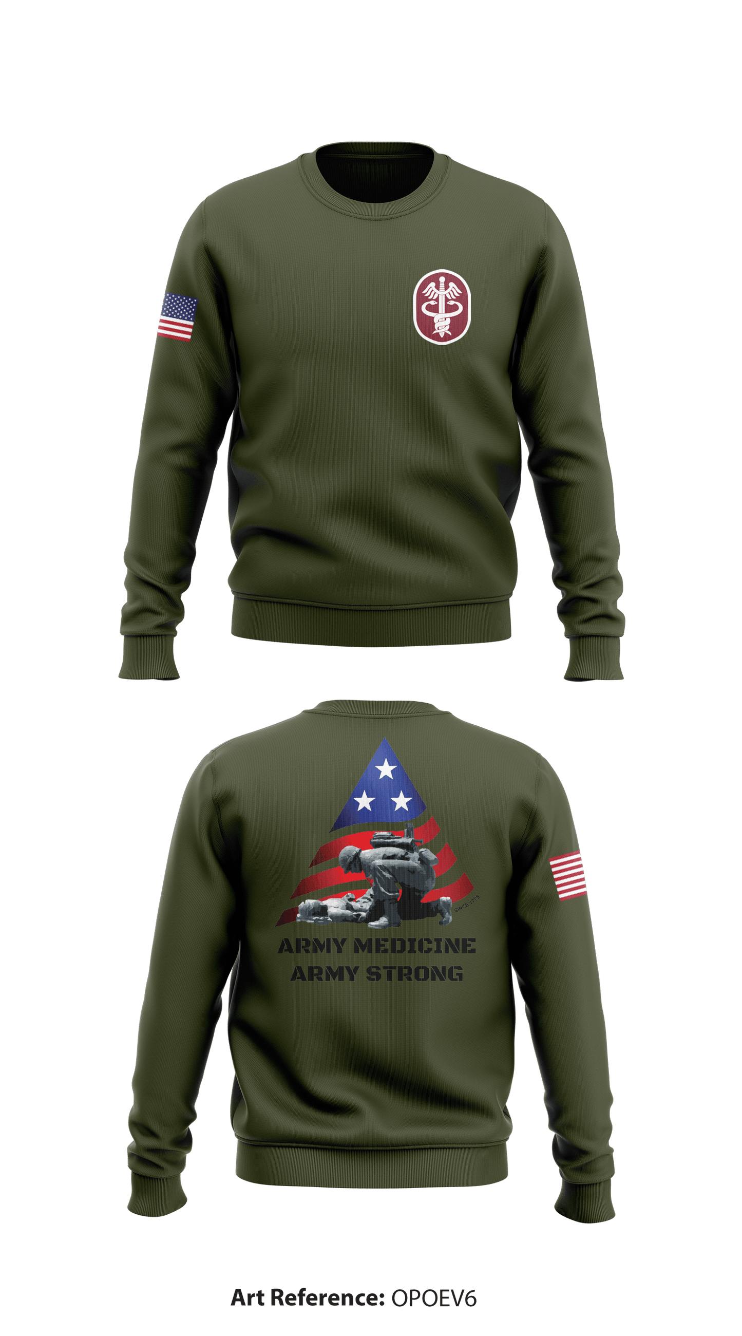 MEDCOM Office of the Surgeon General Store 1 Core Men's Crewneck Performance Sweatshirt - opOEv6