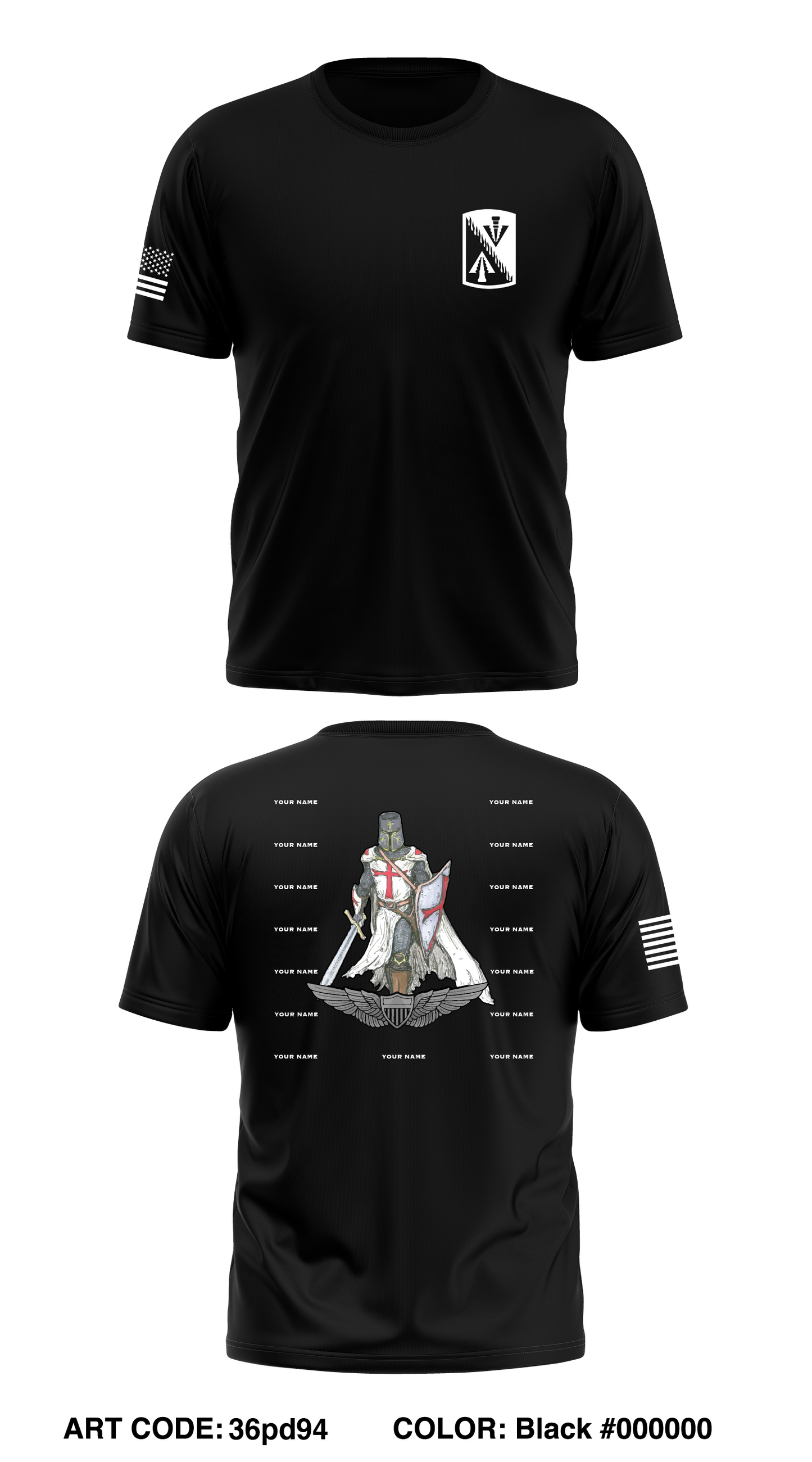 D. Co, 1-222d AVN BD Store 1 Core Men's SS Performance Tee - 36pd94