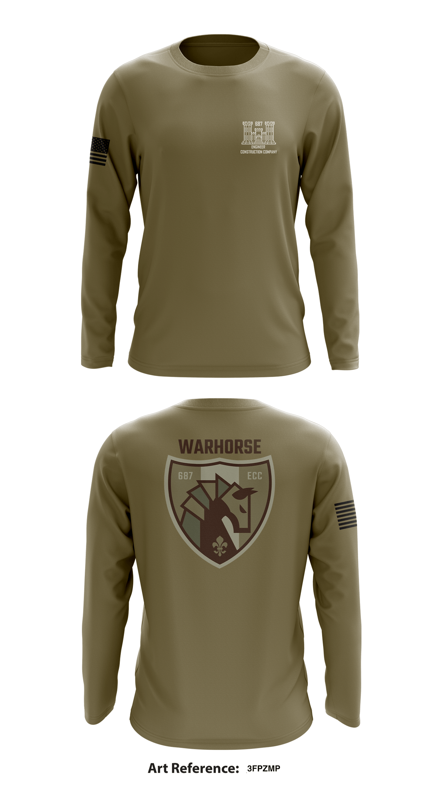 687th Engineer Construction Company Store 1 Core Men's LS Performance Tee - 3fPZmp
