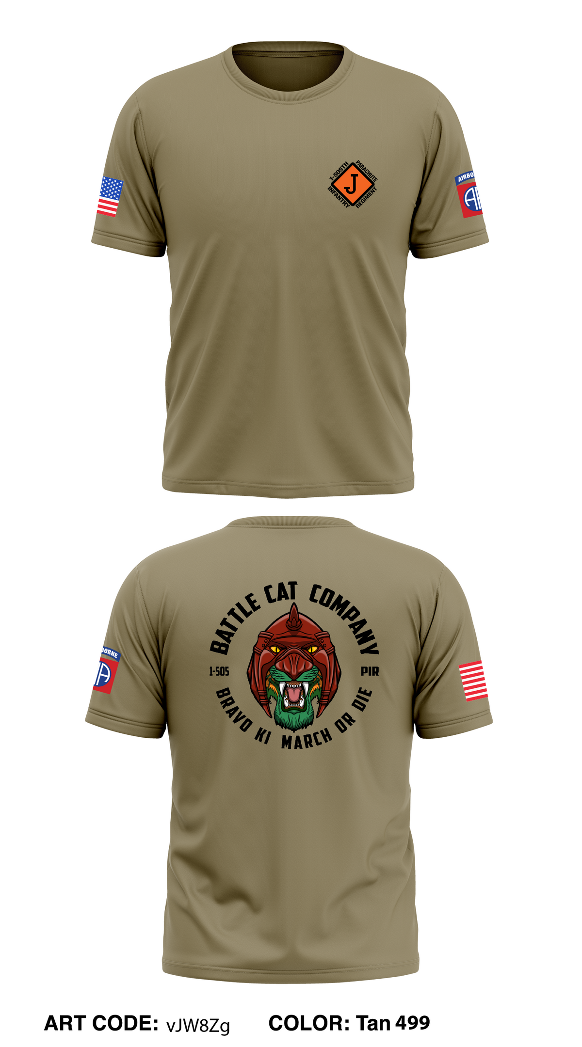 Battle Cat Co, 1 BN, 505th PIR Store 1 Core Men's SS Performance Tee - vJW8Zg