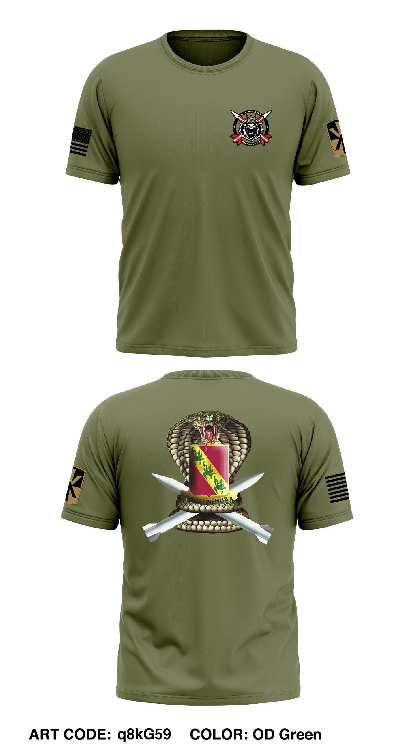 C BTRY, 1-43 ADA BN Store 1 Core Men's SS Performance Tee - q8kG59