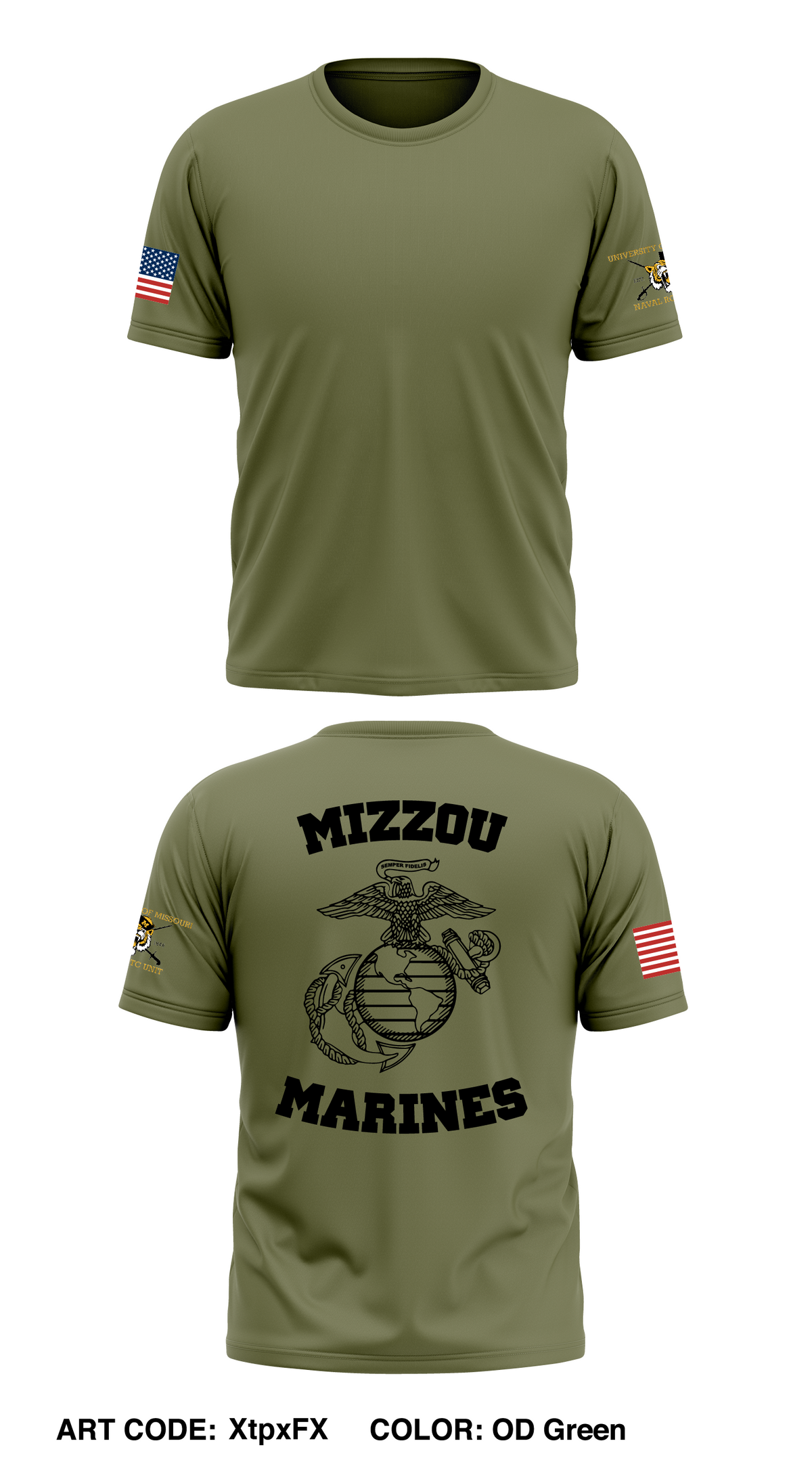 University of Missouri Naval ROTC Unit Core Men's SS Performance Tee - XtpxFX