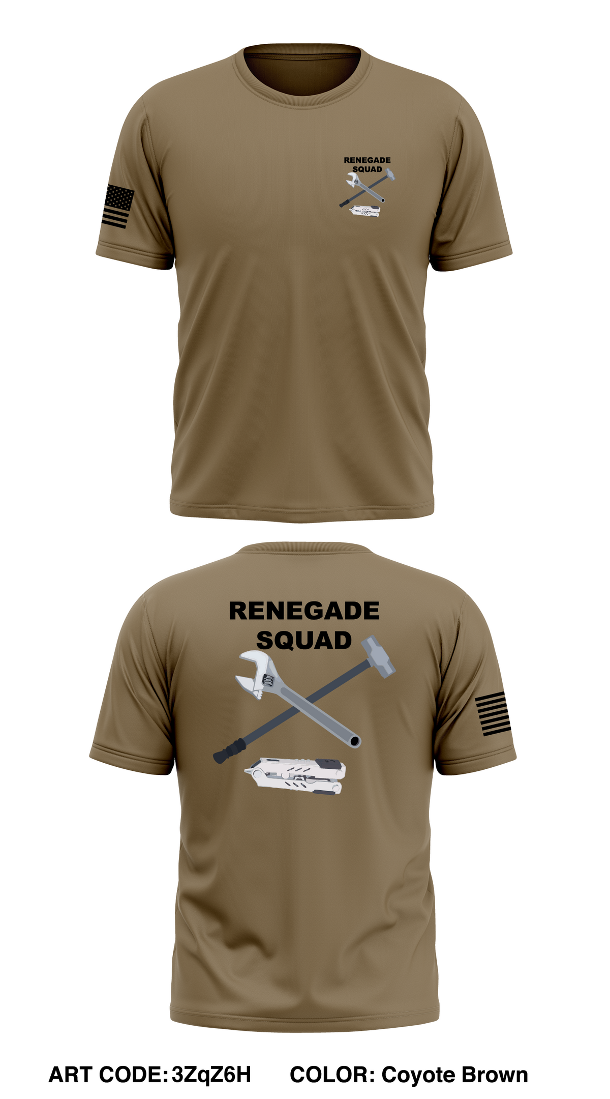 I-Co, 3-21, Renegade Squad Store 1 Core Men's SS Performance Tee - 3ZqZ6H
