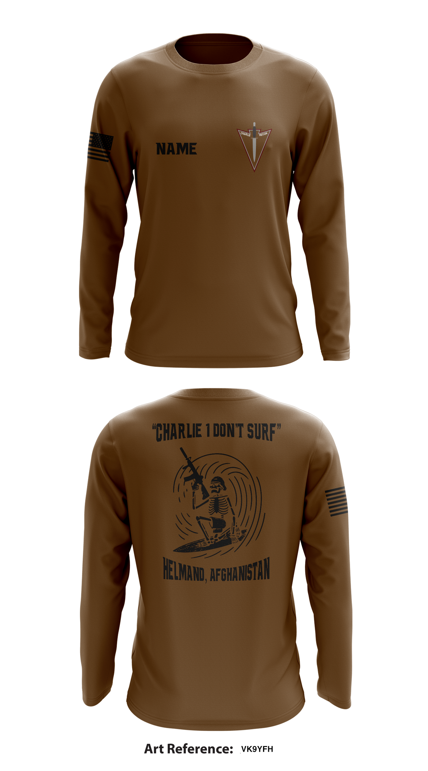 Charlie Troop, 3-71 CAV Store 1 Core Men's LS Performance Tee - Vk9yFH