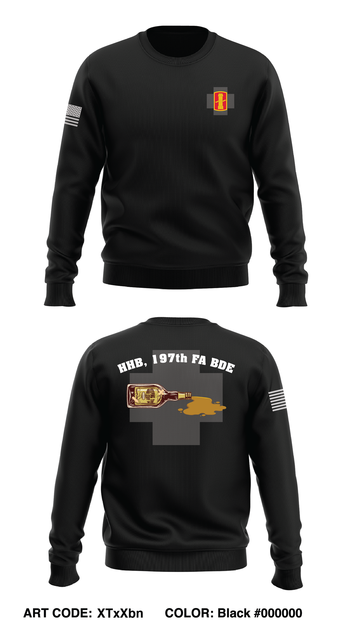 HHB, 197th FA BDE Store 1 Core Men's Crewneck Performance Sweatshirt - XTxXbn