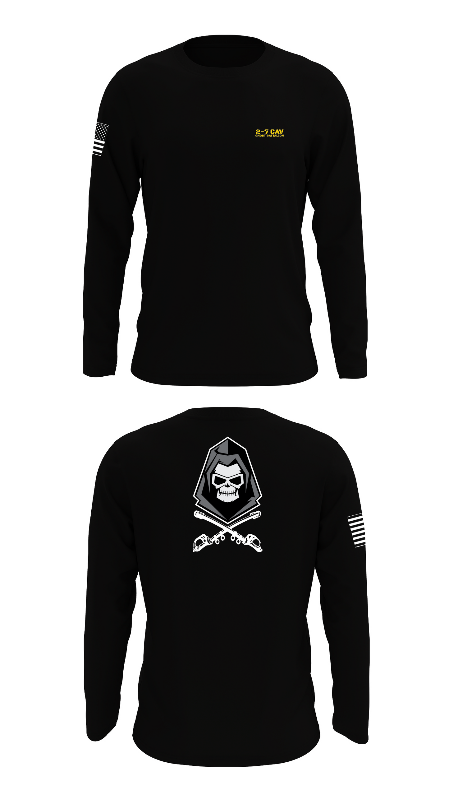 2-7 CAV Ghost Battalion Store 1 Core Men's LS Performance Tee - 37738989933