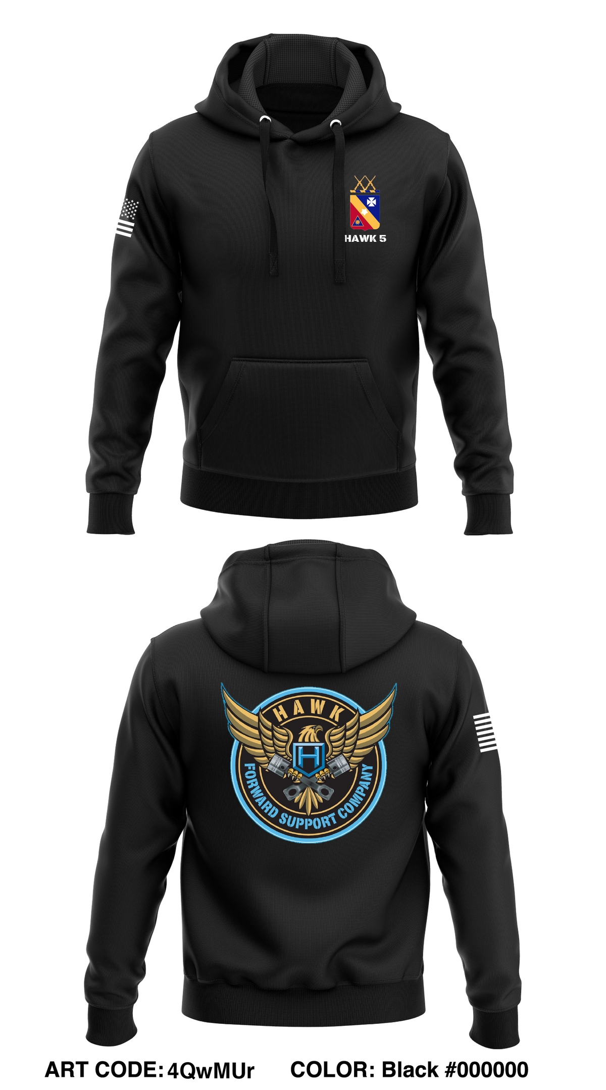 Hawk Company, 5-2 IN, 1-2 SBCT Store 1 Core Men's Hooded Performance Sweatshirt - 4QwMUr
