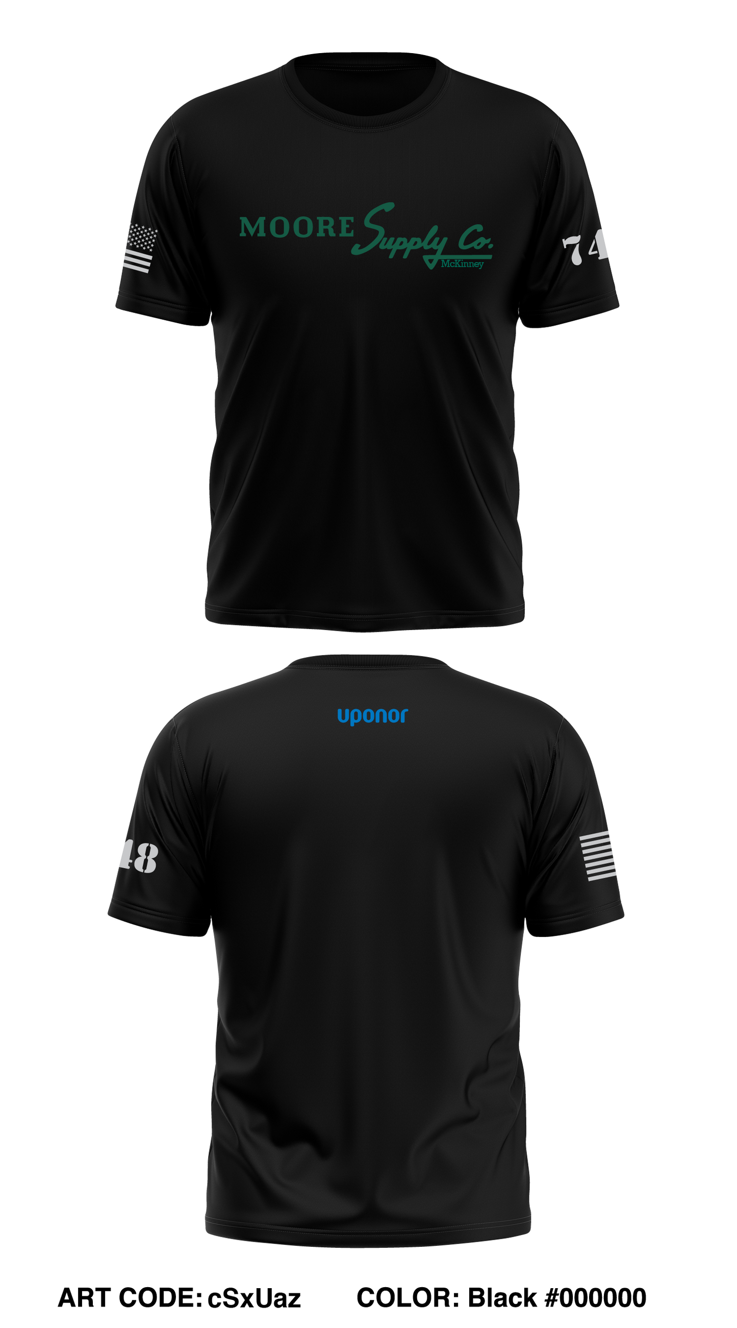 Moore Supply Co. Store 1 Core Men's SS Performance Tee - cSxUaz