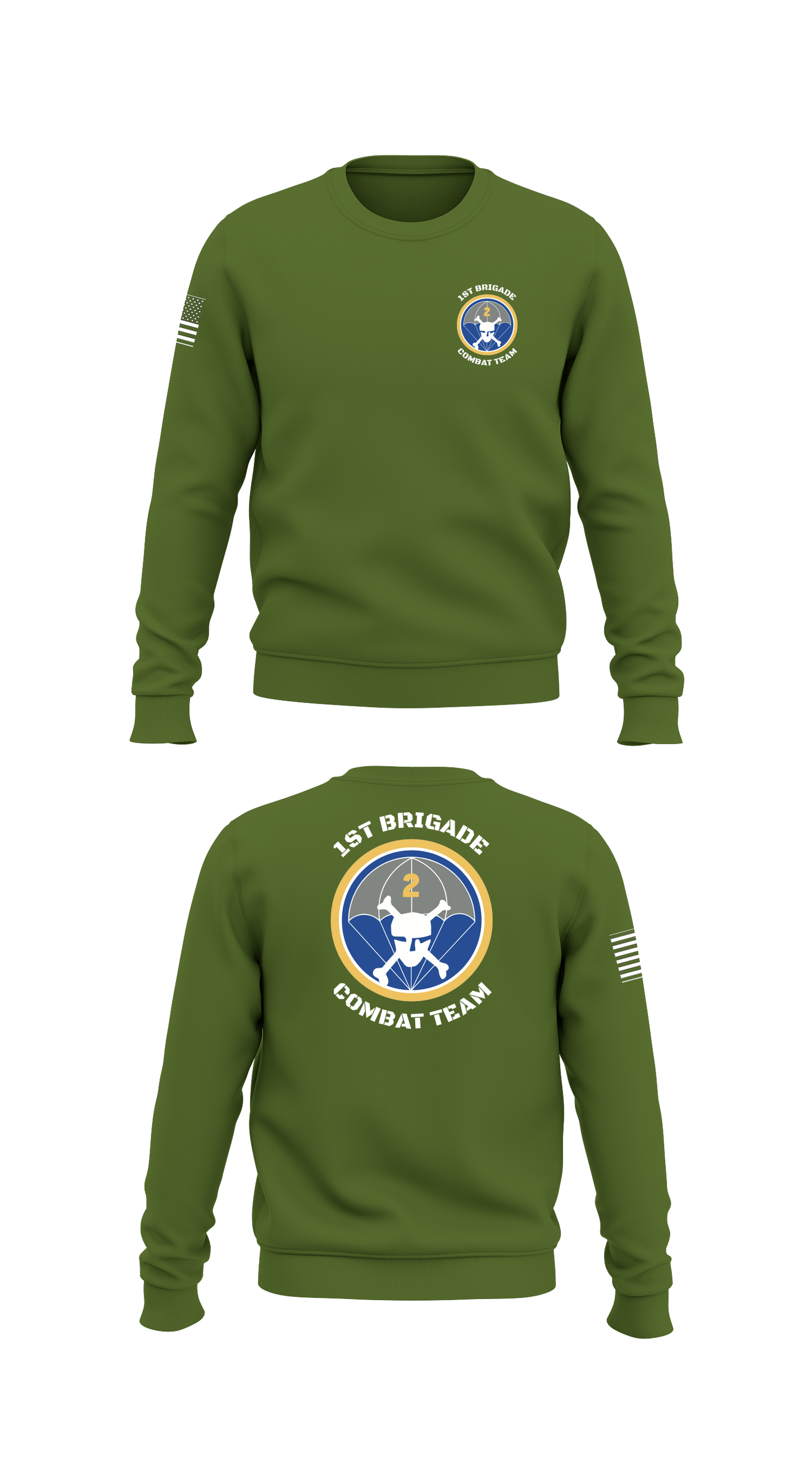 1st Brigade Combat Team Store 1 Core Men's Crewneck Performance Sweatshirt - 39660442589