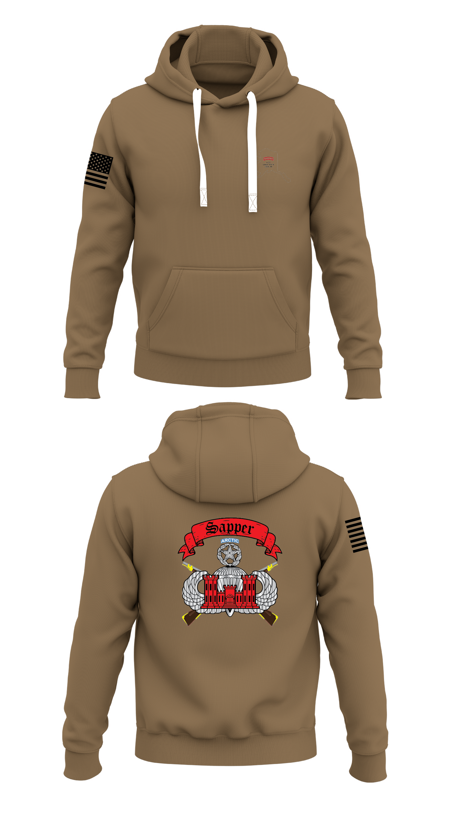 Sapper Company, 6th BEB, 4-25 IBCT (ABN) Store 1 Core Men's Hooded Performance Sweatshirt - 74760388304