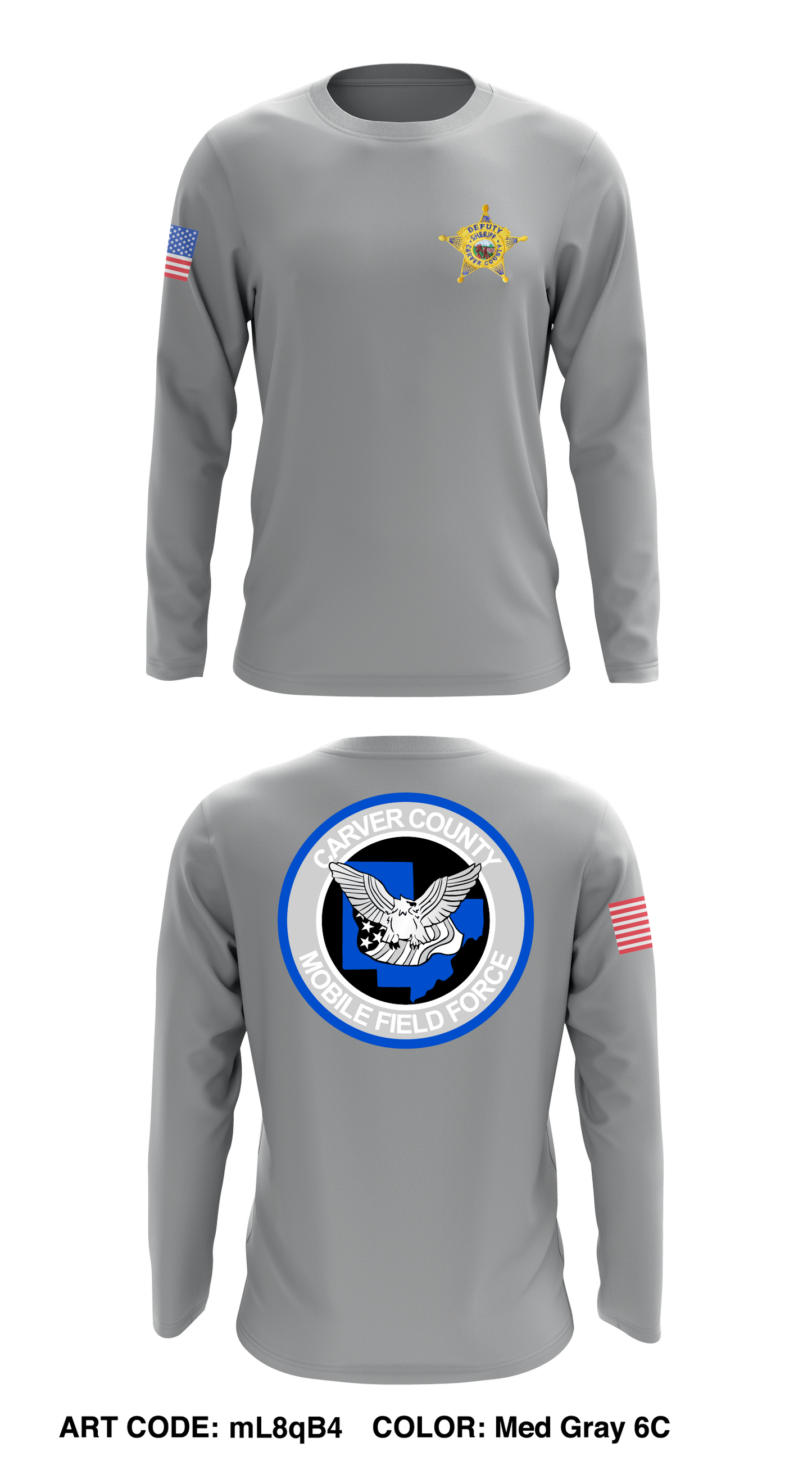 Carver County Mobile Field Force Store 1 Core Men's LS Performance Tee - mL8qB4