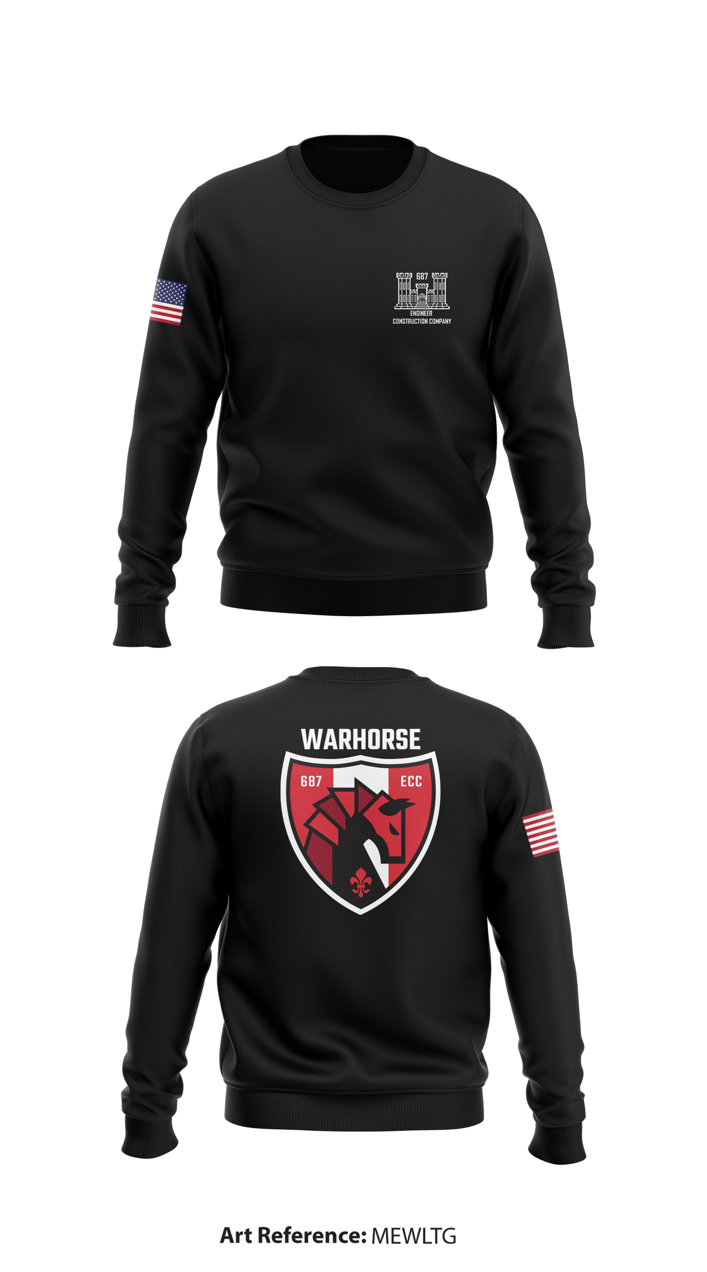687th Engineer Construction Company Store 1 Core Men's Crewneck Performance Sweatshirt - MEWLTG