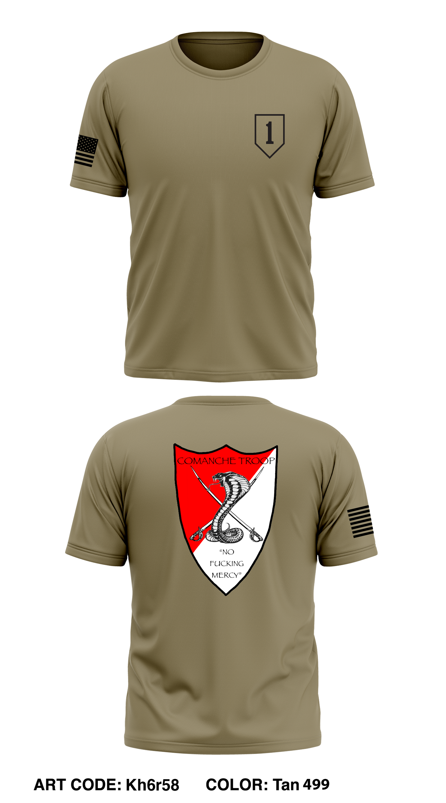 5-4 cav Comanche Store 1 Core Men's SS Performance Tee - Kh6r58