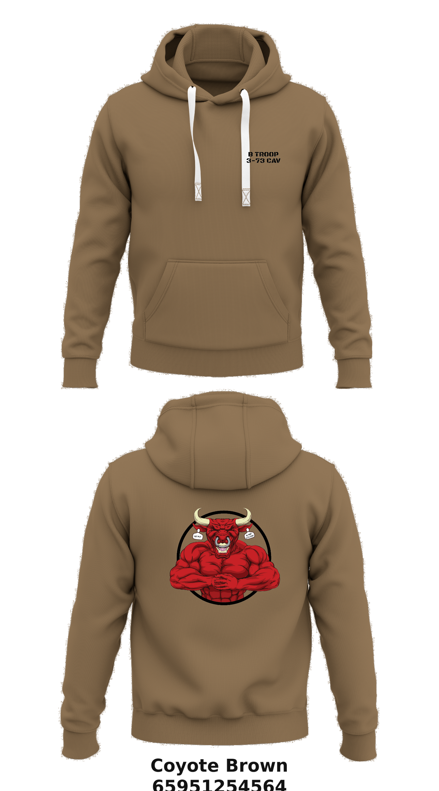 B Troop 3-73 CAV Store 1 Core Men's Hooded Performance Sweatshirt - 65951254564