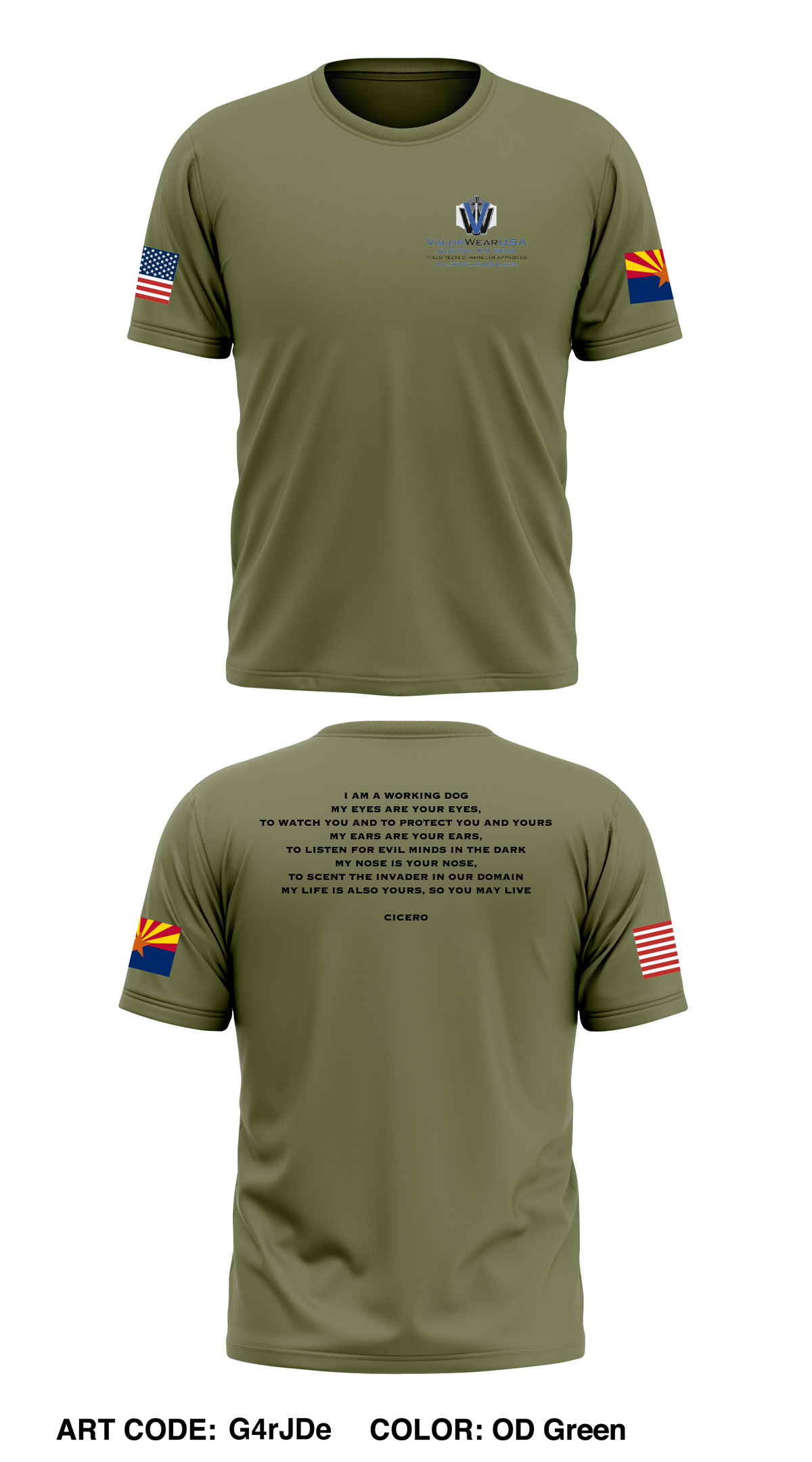 ValorWearUSA Store 1 Core Men's SS Performance Tee - G4rJDe