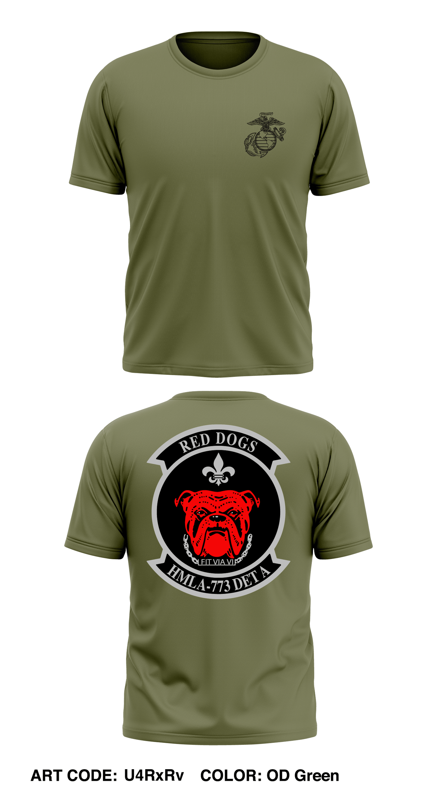 HMLA 773 Red Dogs Store 1 Core Men's SS Performance Tee - U4RxRv