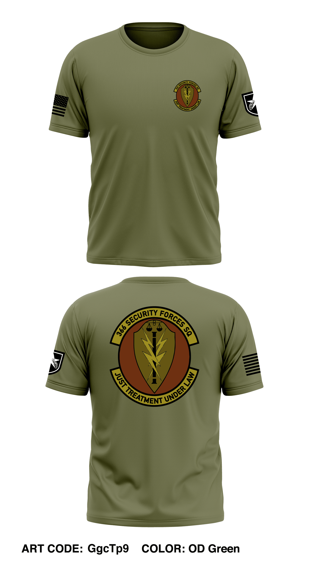 366 Security Forces Squadron Store 1 Core Men's SS Performance Tee - GgcTp9