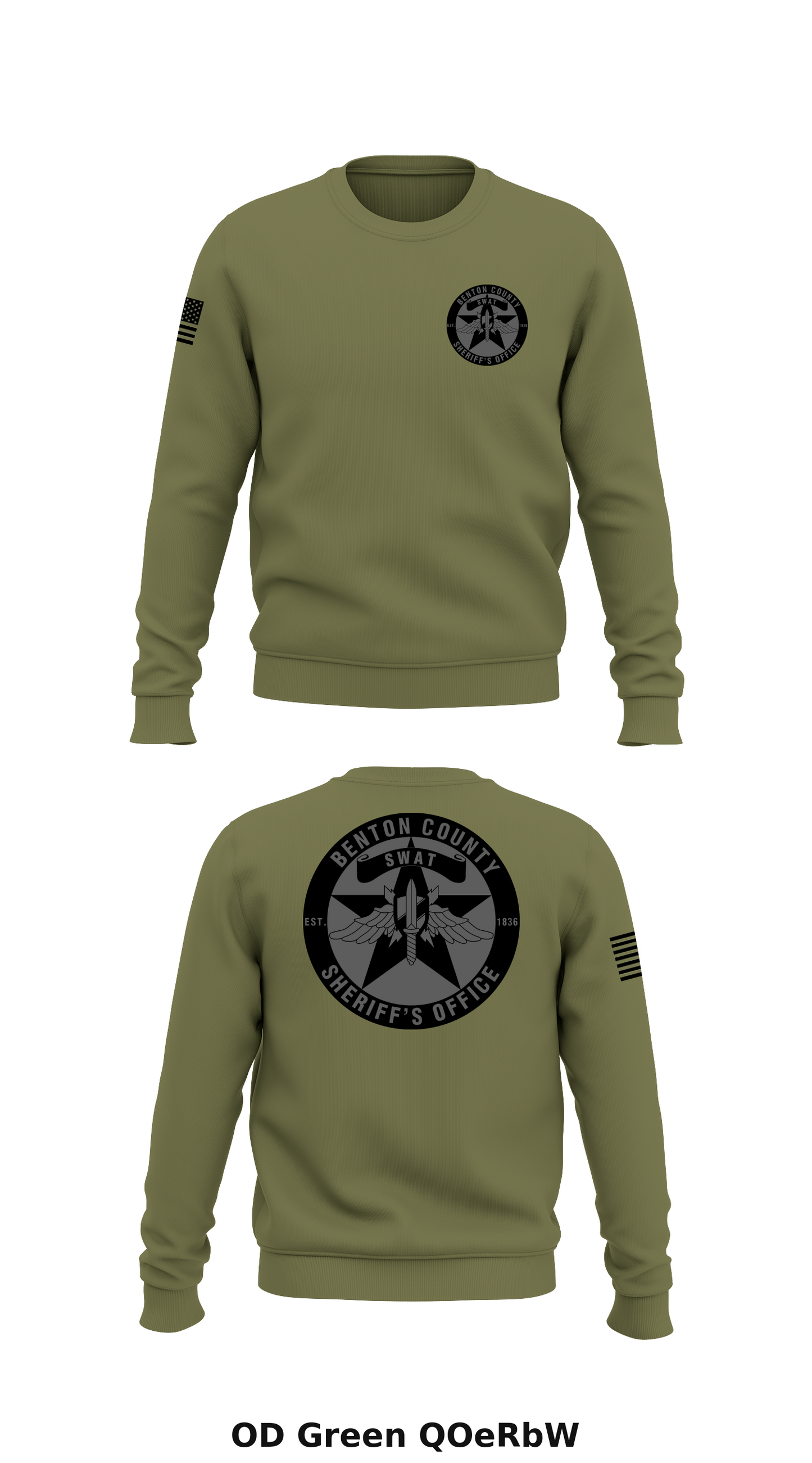Benton County Sheriff’s SWAT Store 1 Core Men's Crewneck Performance Sweatshirt - QOeRbW