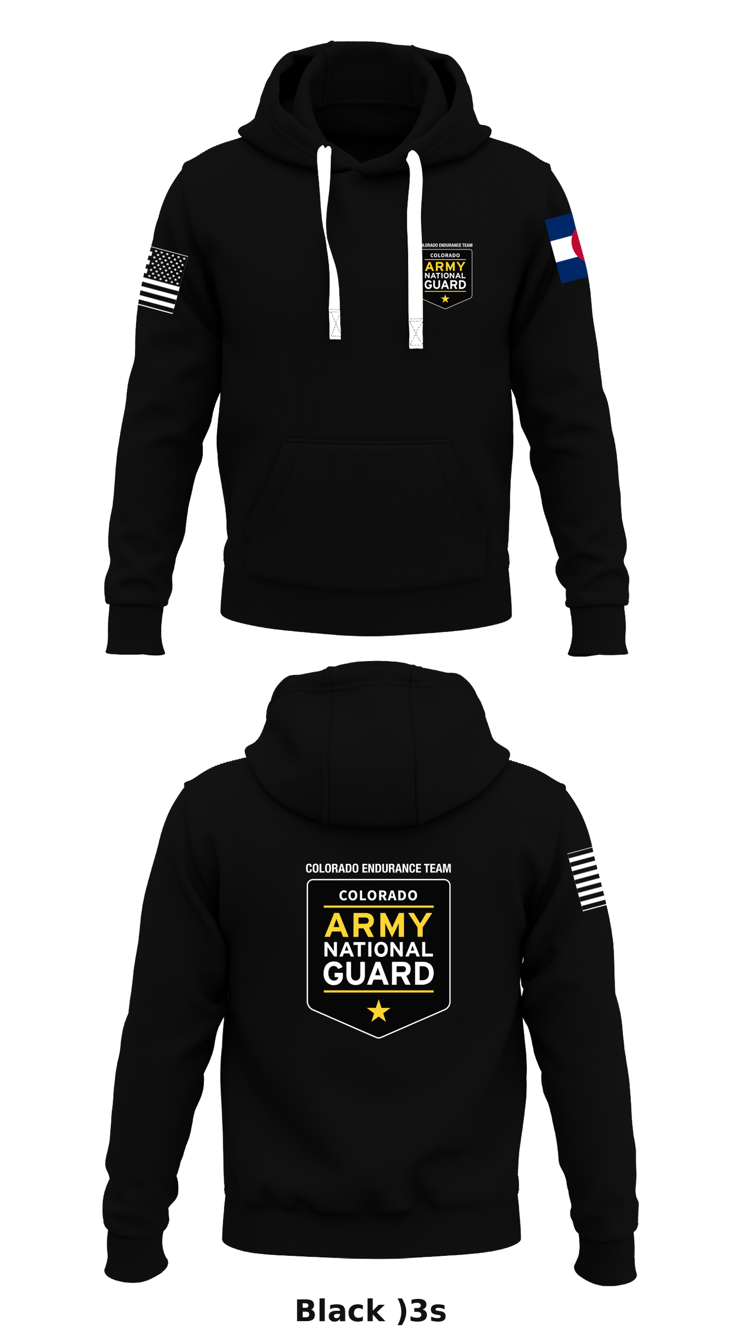 Colorado National Guard Endurance Team Store 1 Core Men's Hooded Performance Sweatshirt - )3s