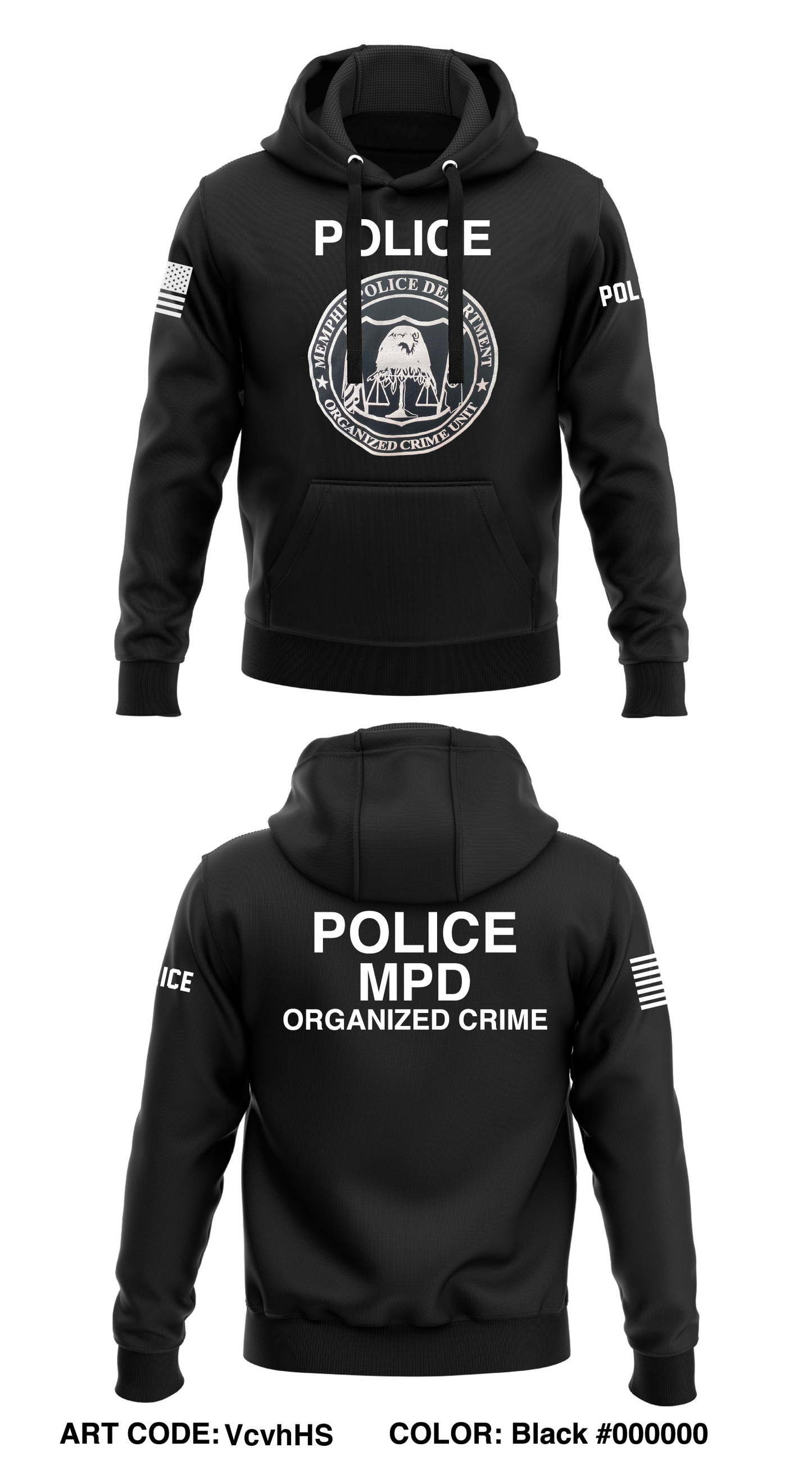 Organized Crime Unit Store 1 Core Men's Hooded Performance Sweatshirt - VcvhHS