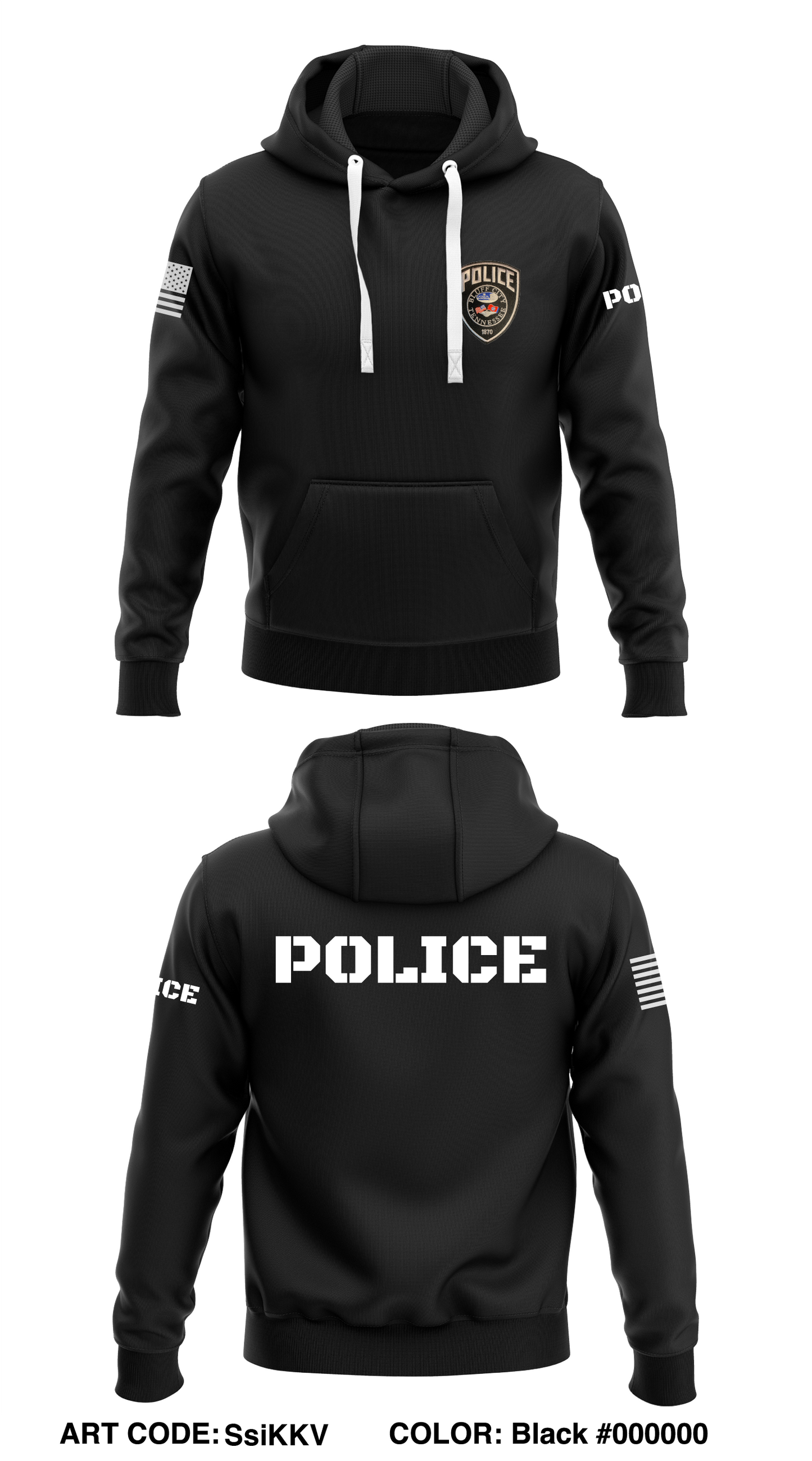 Bluff City Police Department Store 1 Core Men's Hooded Performance Sweatshirt - rYt4t2
