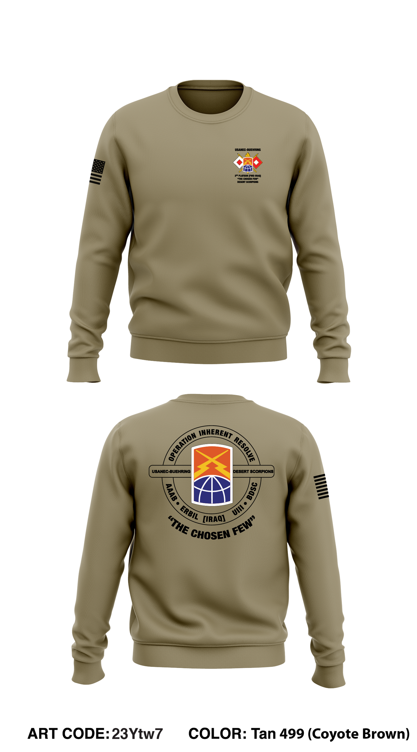 160TH TSB, 54TH SB, USANEC-B 2nd PLT Store 1 Core Men's Crewneck Performance Sweatshirt - 23Ytw7