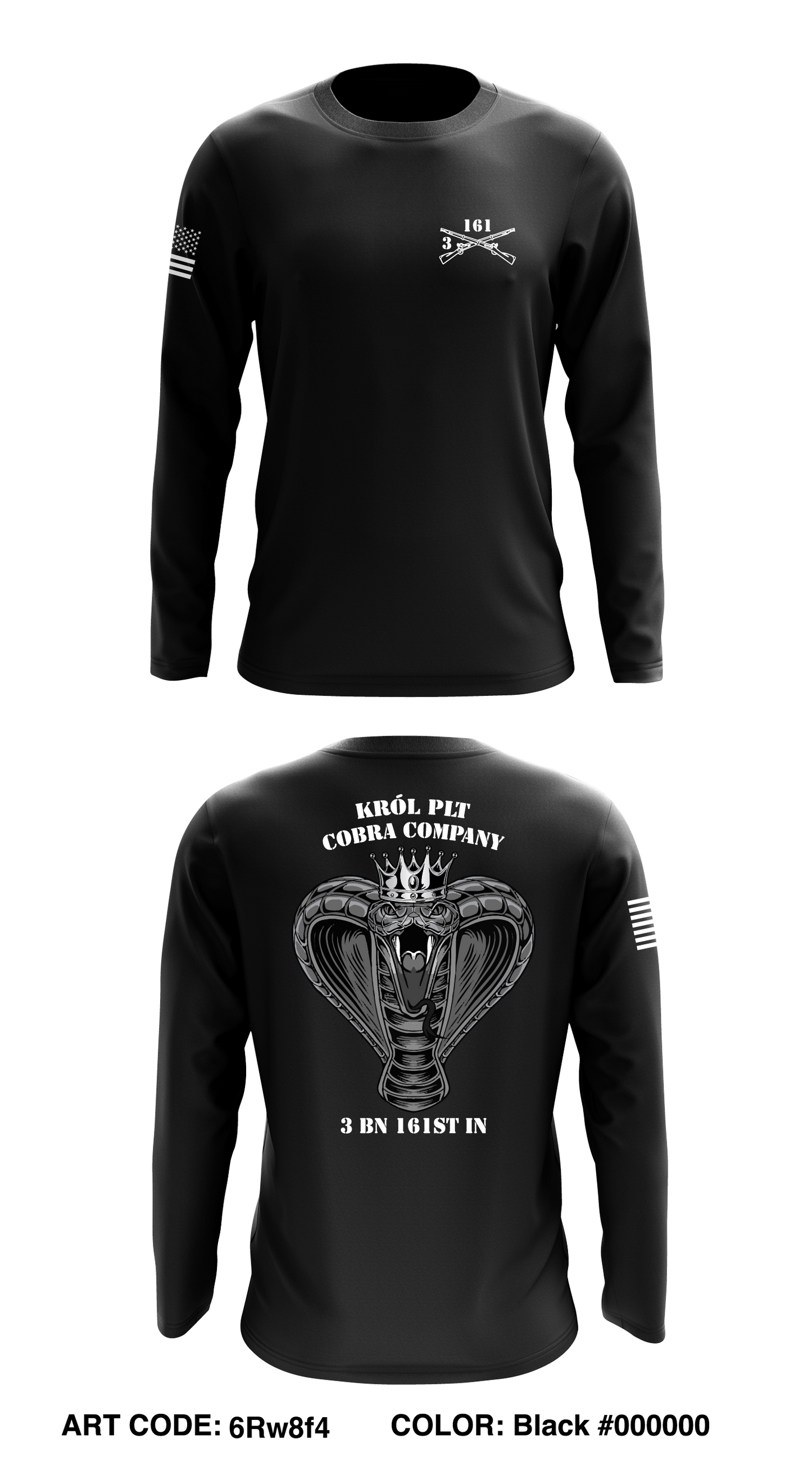 C Co, 3 BN, 161st INF Store 1 Core Men's LS Performance Tee - 6Rw8f4