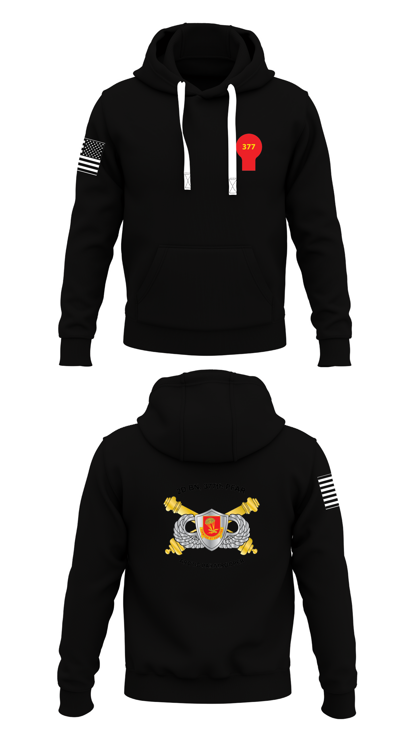 2-377TH PFAR Store 1 Core Men's Hooded Performance Sweatshirt - 79913807378