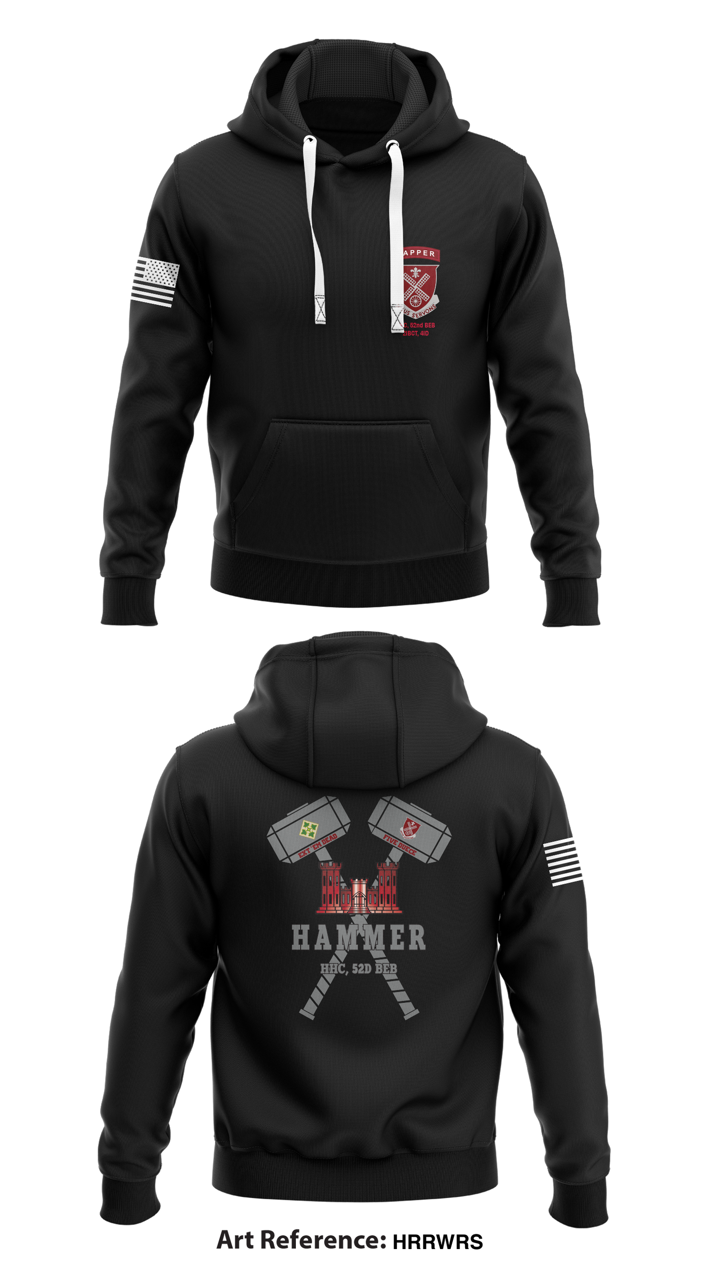 HHC, 52nd BEB, 2IBCT, 4ID Store 1 Core Men's Hooded Performance Sweatshirt - HRRwRs
