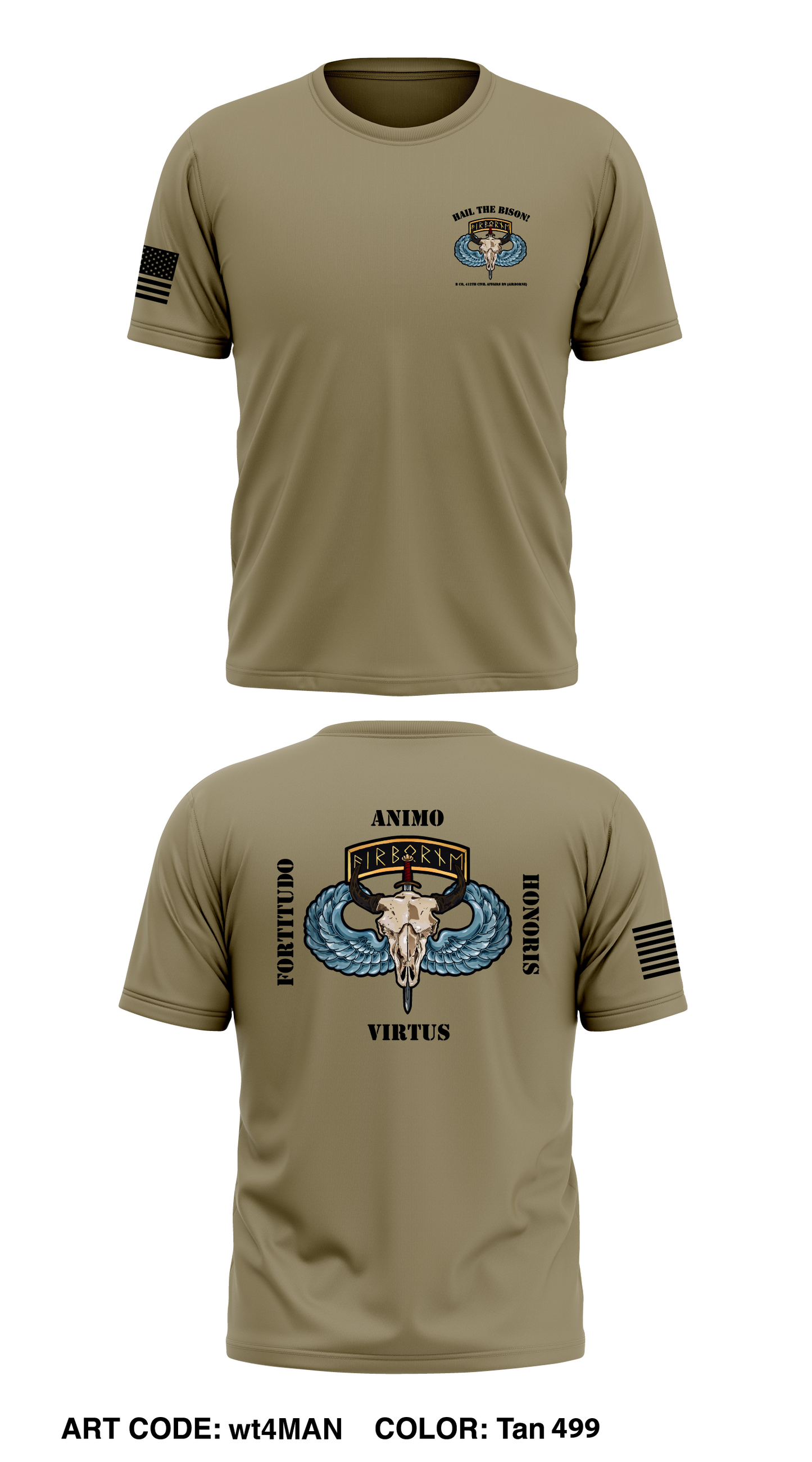 Bison Company, 412th Civil Affairs BN (A) Store 1 Core Men's SS Performance Tee - wt4MAN