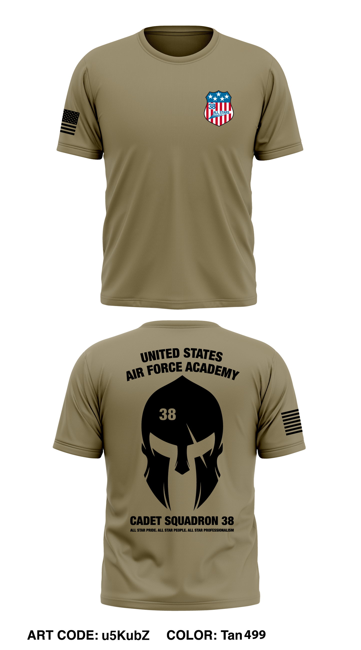 United States Air Force Academy Cadet Squadron 38 Store 1 Core Men's SS Performance Tee - u5KubZ
