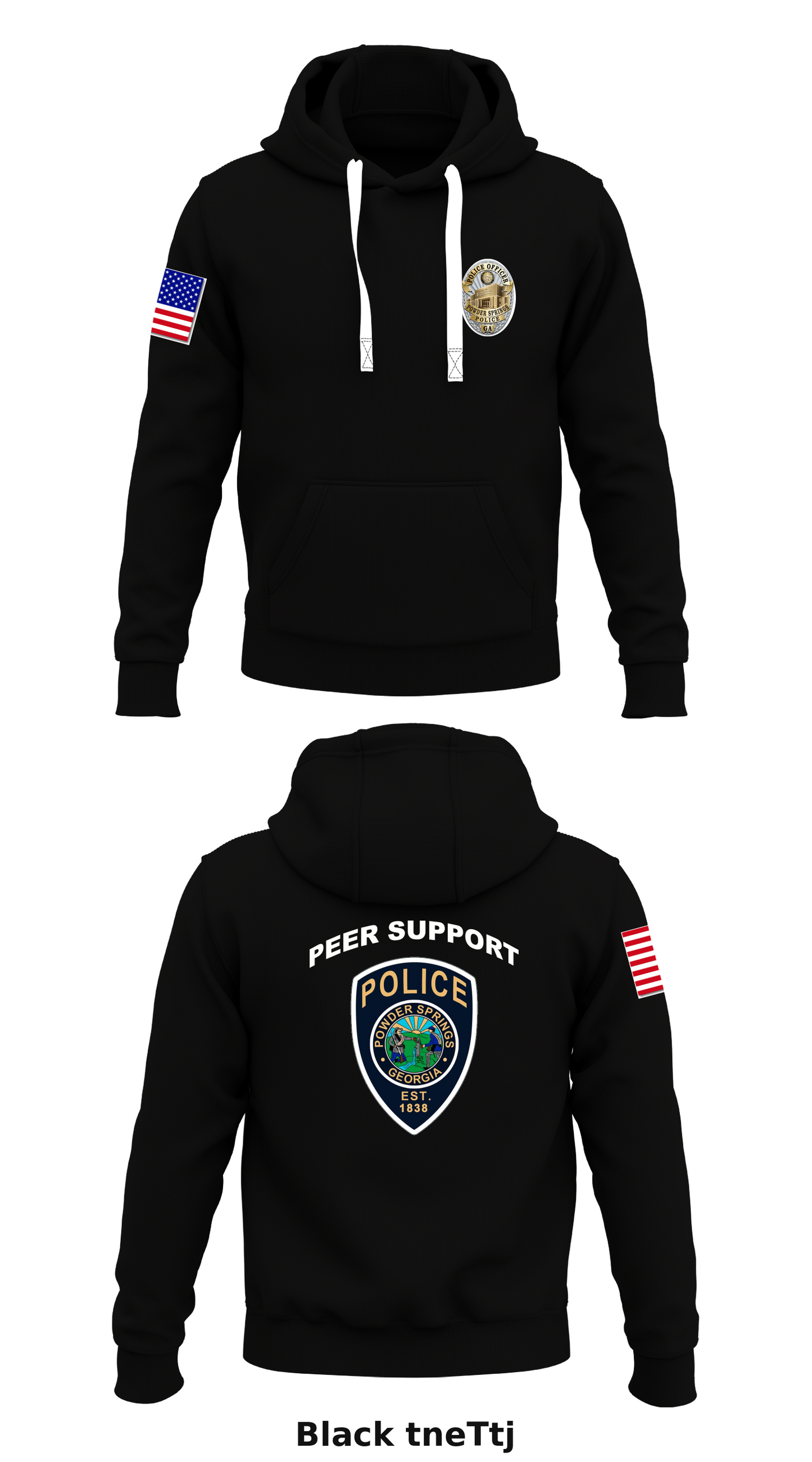 Powder Springs Police Department Peer Support Store 1 Core Men's Hooded Performance Sweatshirt - tneTtj