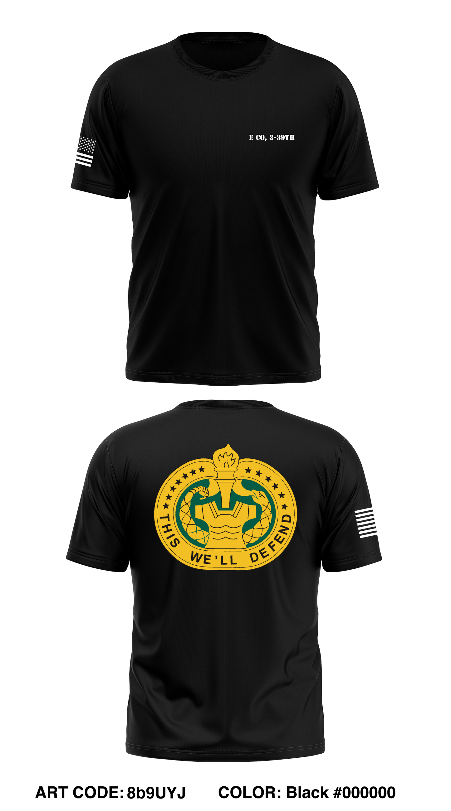 E Co, 3-39th Store 1 Core Men's SS Performance Tee - 8b9UYJ