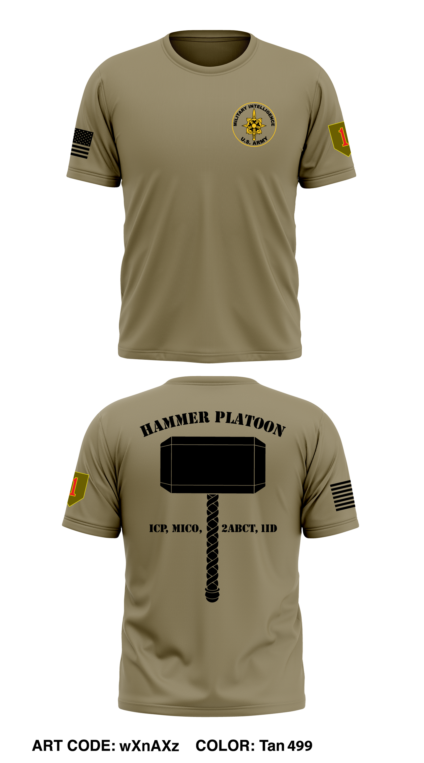 D Co, 82BEB, 1ID Store 1 Core Men's SS Performance Tee - wXnAXz