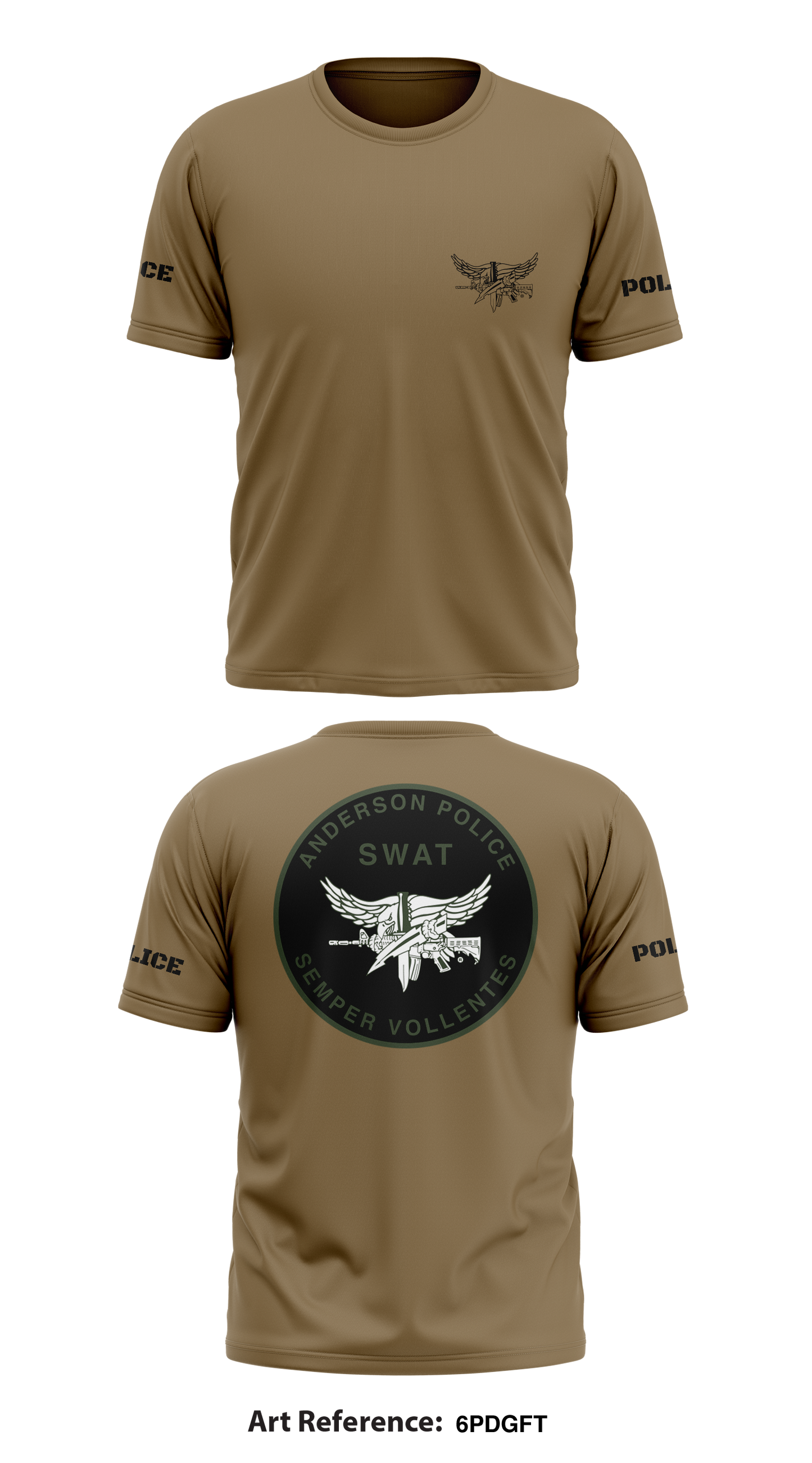 Anderson City SWAT Store 1 Core Men's SS Performance Tee - 6pdGfT